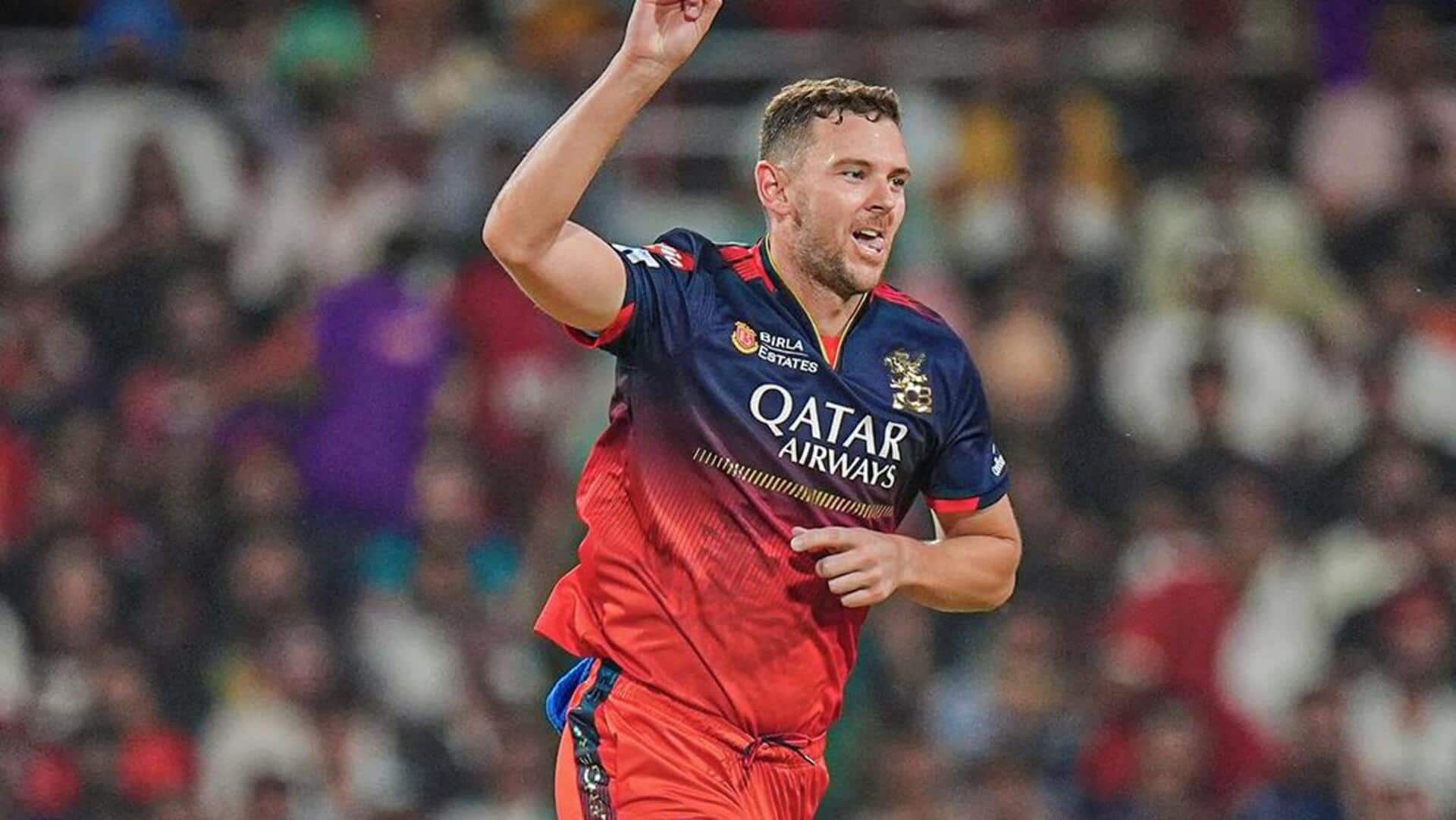 Josh Hazlewood claims 3/21 versus PBKS in Qualifier 1: Stats Josh Hazlewood claims 3/21 versus PBKS in Qualifier 1: Stats