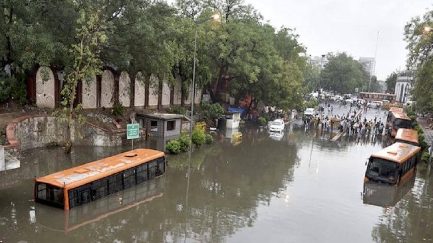 People uploaded videos of waterlogged streets on social media People uploaded videos of waterlogged streets on social media