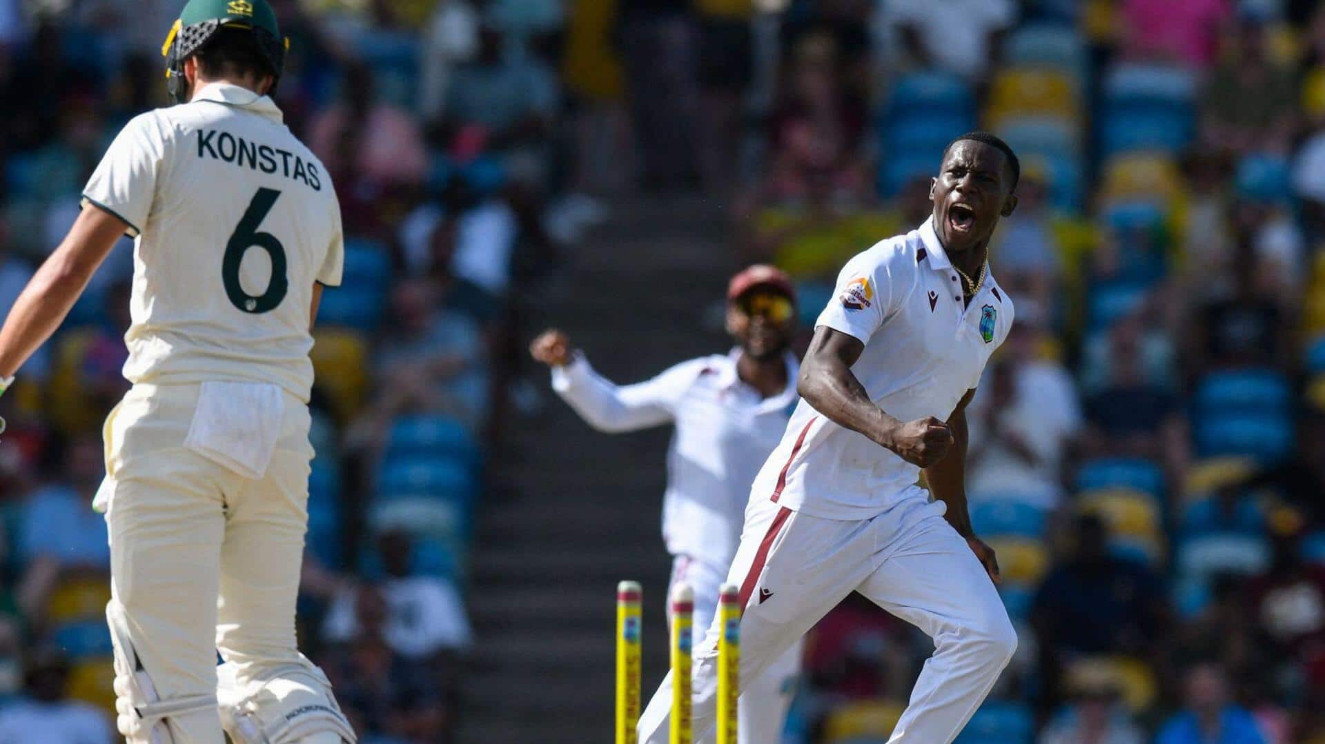1st Test, Day 2: Australia manage 92/4 after WI's 190 1st Test, Day 2: Australia manage 92/4 after WI's 190