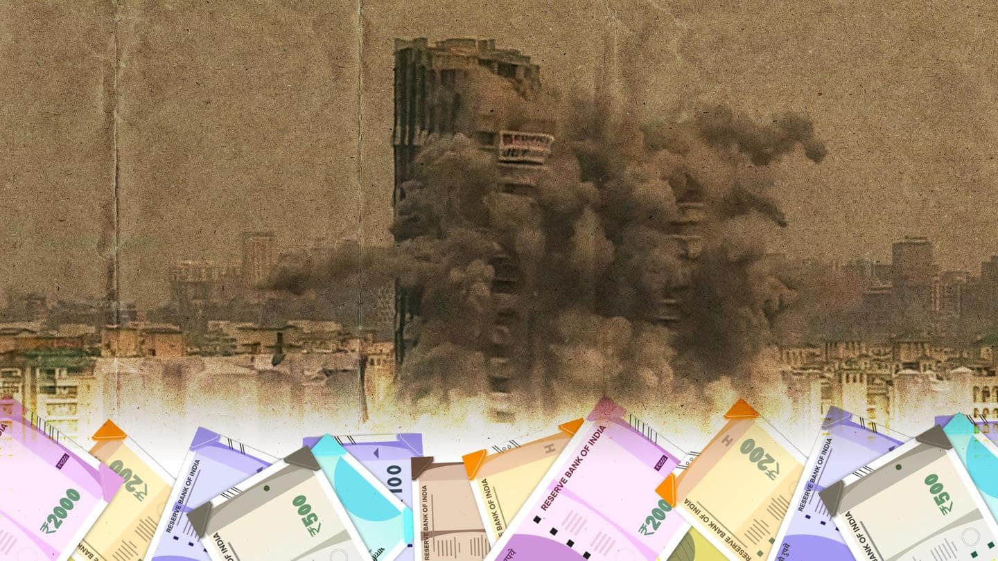 How much did Supertech lose in Noida twin towers' demolition?
