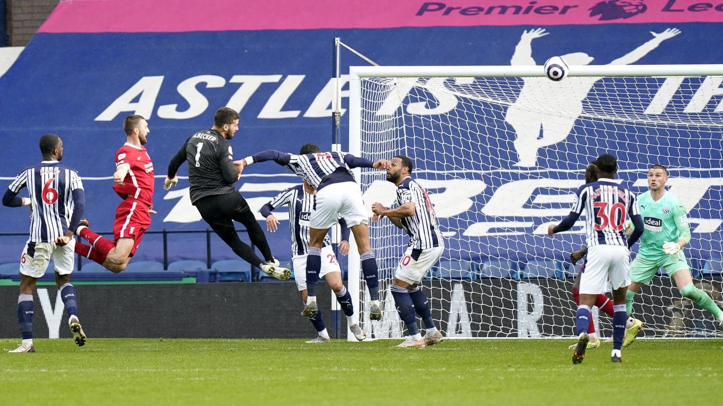 Premier League: Alisson scores to help Liverpool beat West Brom