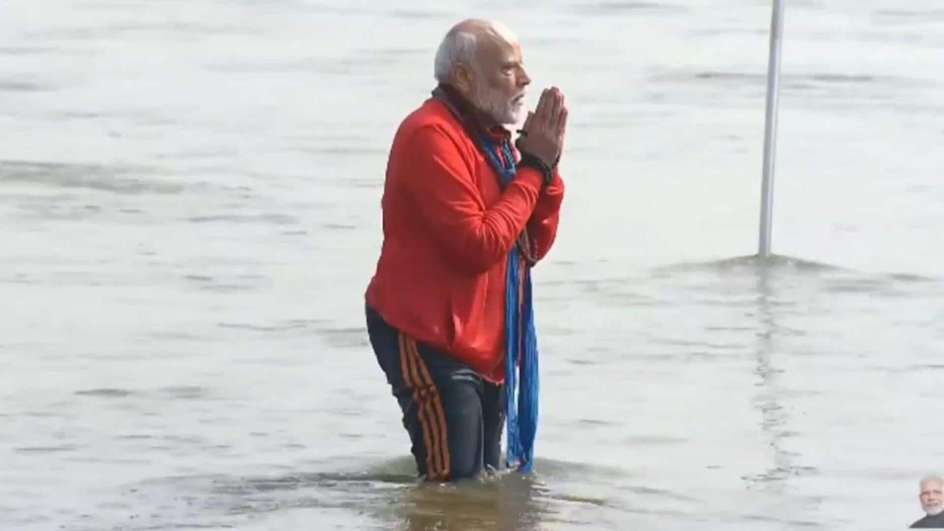 PM Modi takes holy dip at Maha Kumbh 