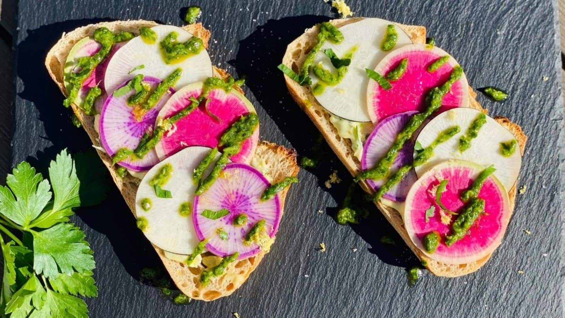 Short on time? Try this quick radish tahini toast 