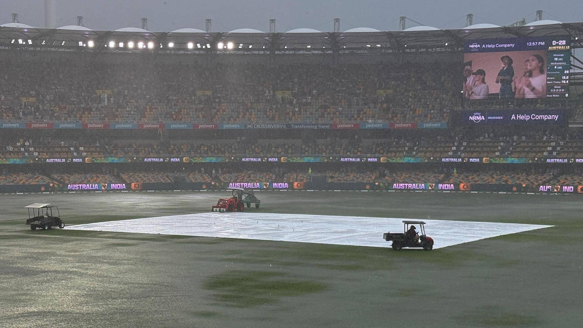 Rain disrupts Day 1 of India-Australia 3rd Test in Brisbane