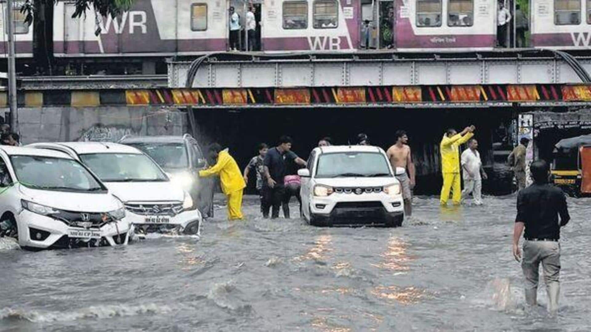 Waterlogging in Mumbai after over 300mm rainfall in 24 hours