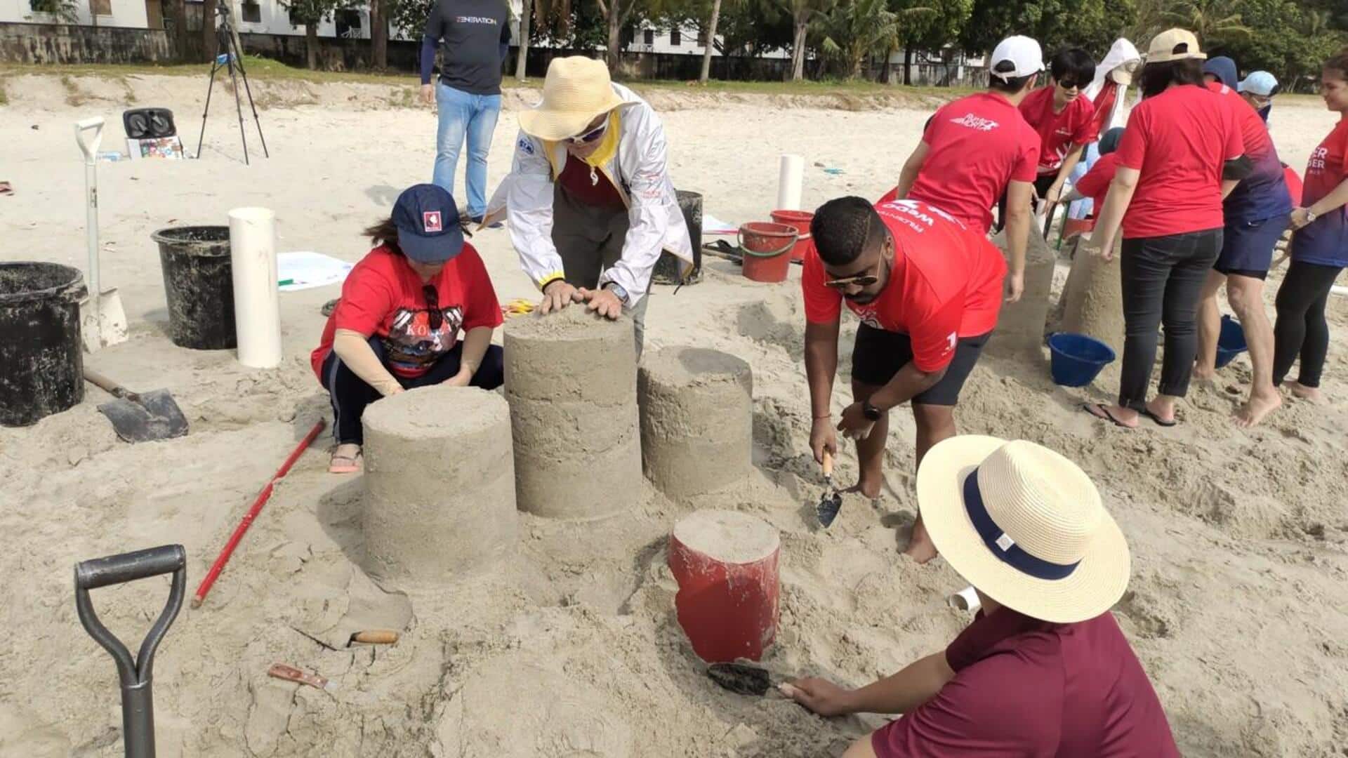 Building sandcastles isn't just fun; it's great for hand-eye coordination