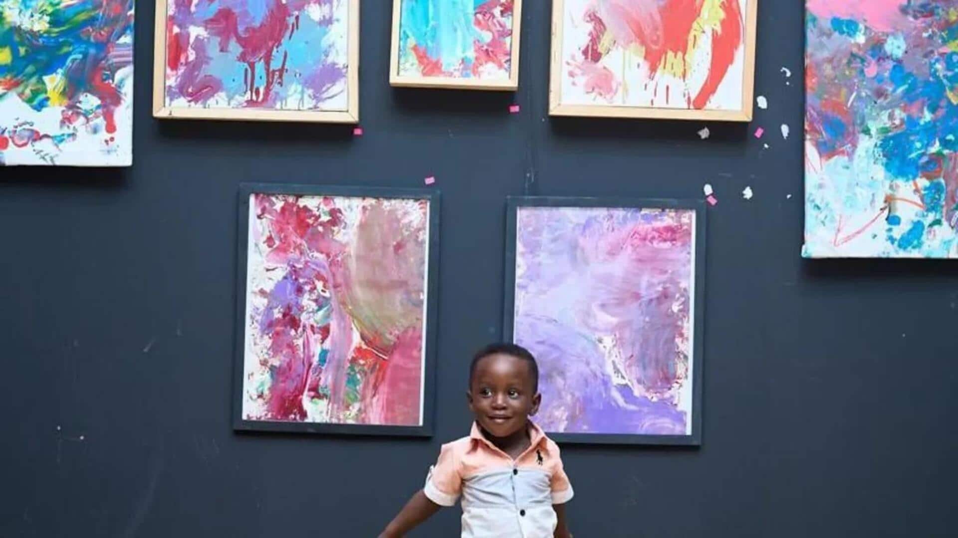 1-year-old Ghana toddler becomes world's youngest artist, sells 15 paintings
