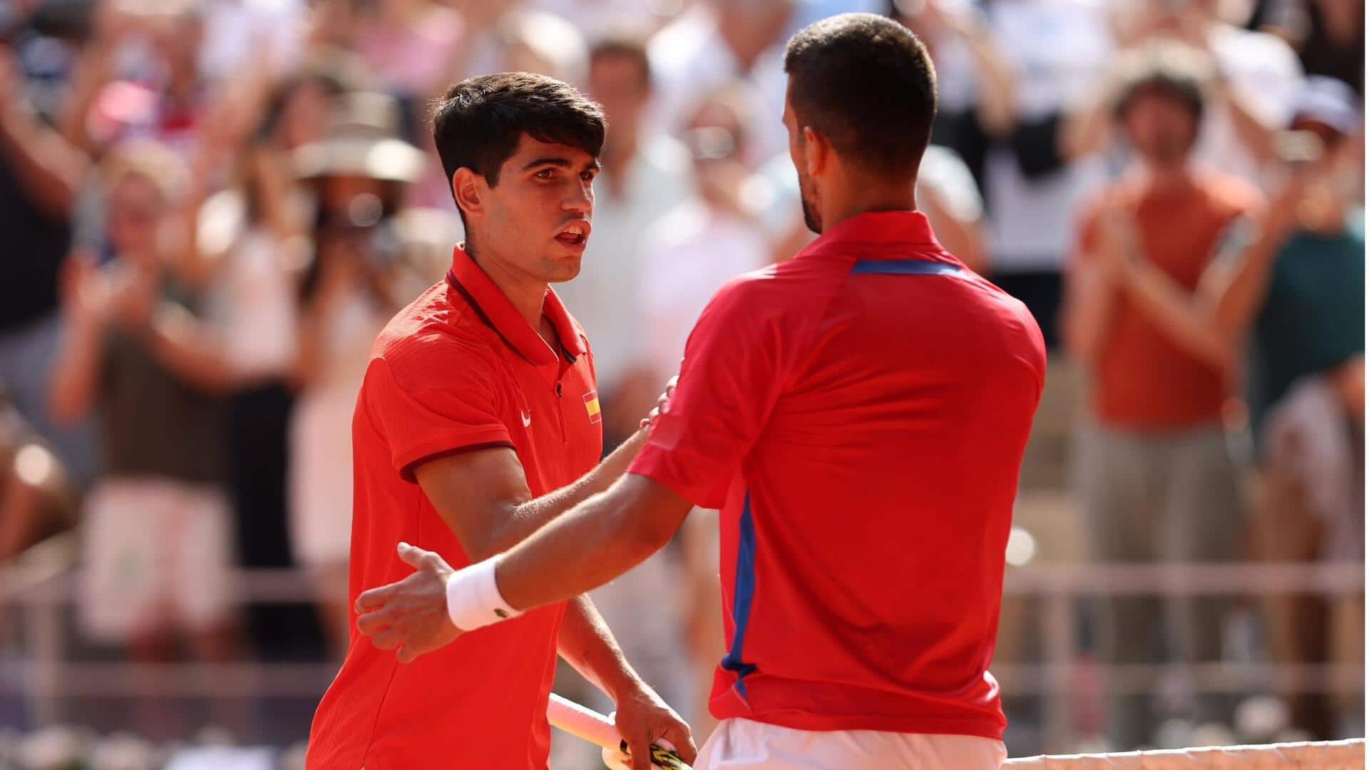 Novak Djokovic thanks Carlos Alcaraz after clinching Paris Olympics gold