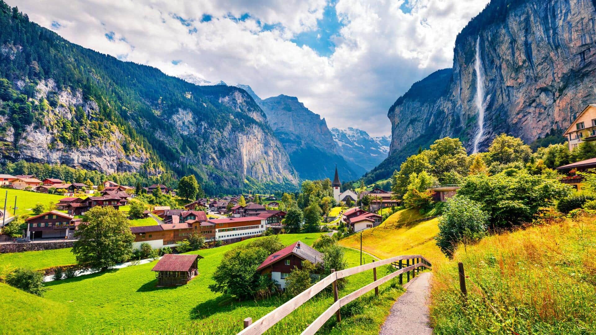 Discover tranquility at Lauterbrunnen's waterfalls