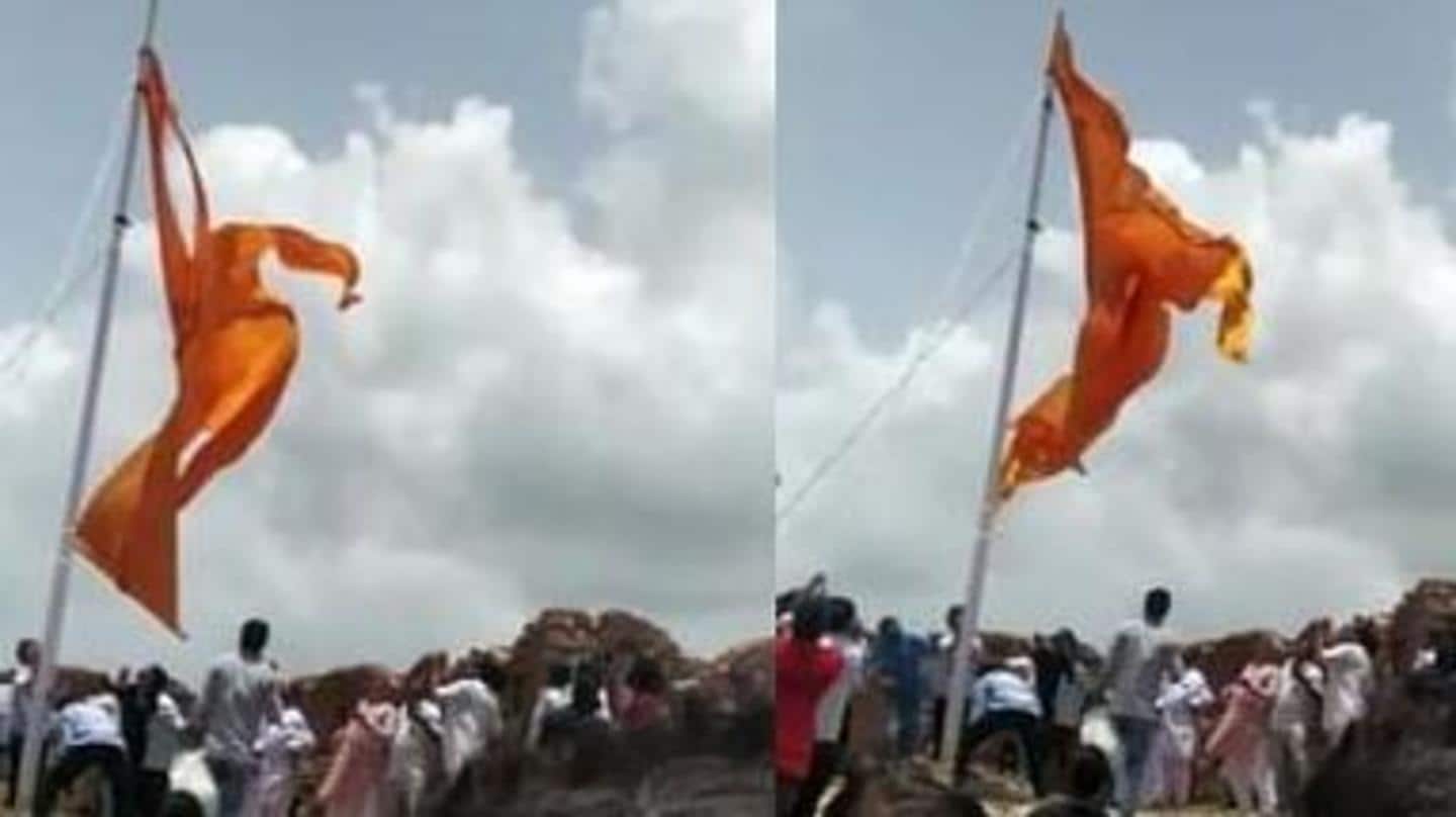 Controversy erupts after saffron flag atop Ambagadh fort torn down