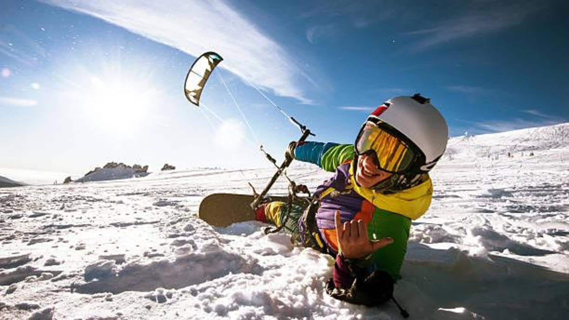 Snowkiting across frozen lakes: Wind-powered winter thrills