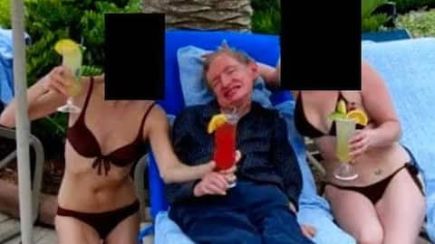 'Bikini-clad women are carers': Stephen Hawking's family defends questionable picture 