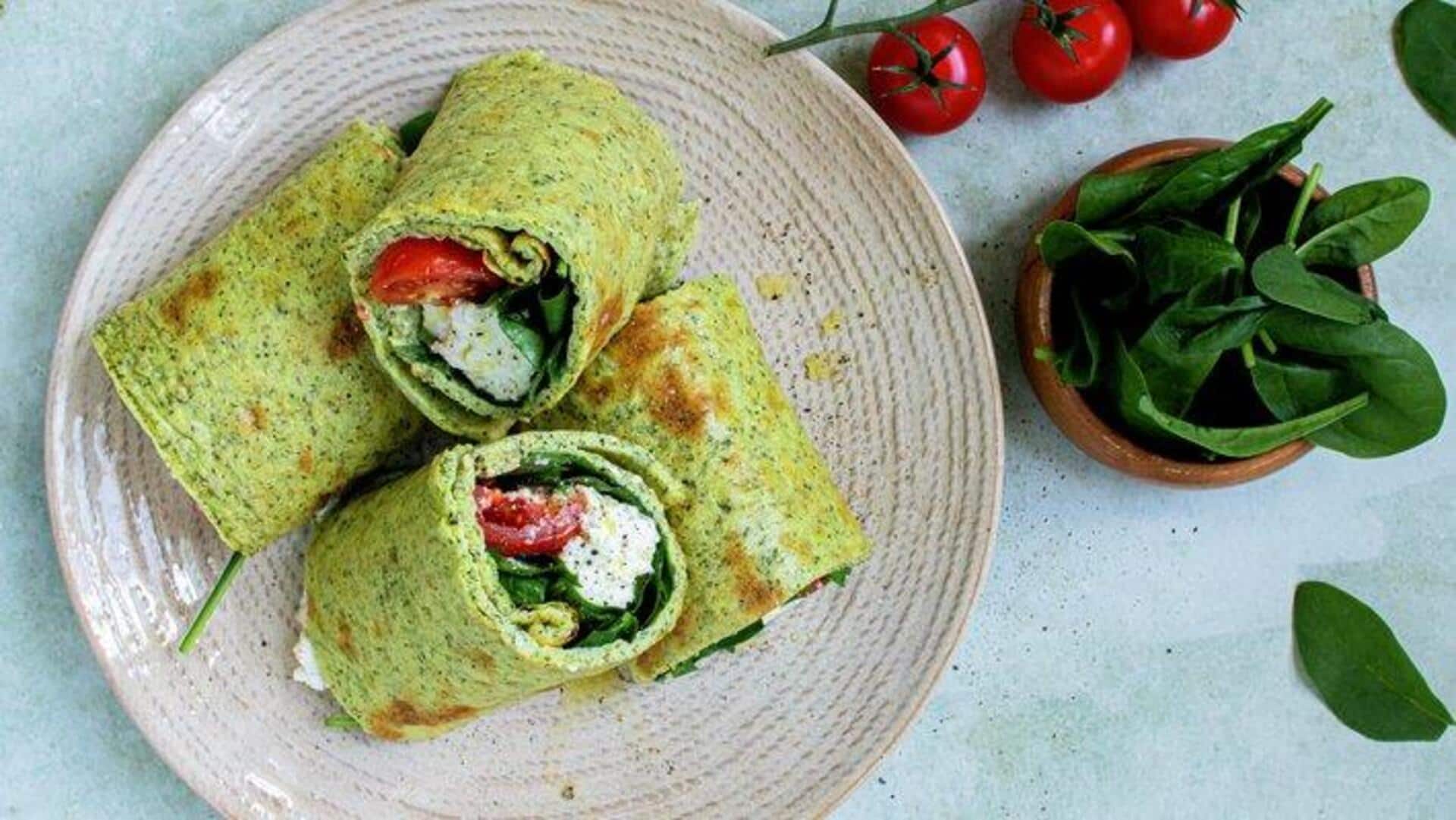 Quick breakfasts: Spinach and cottage cheese wrap