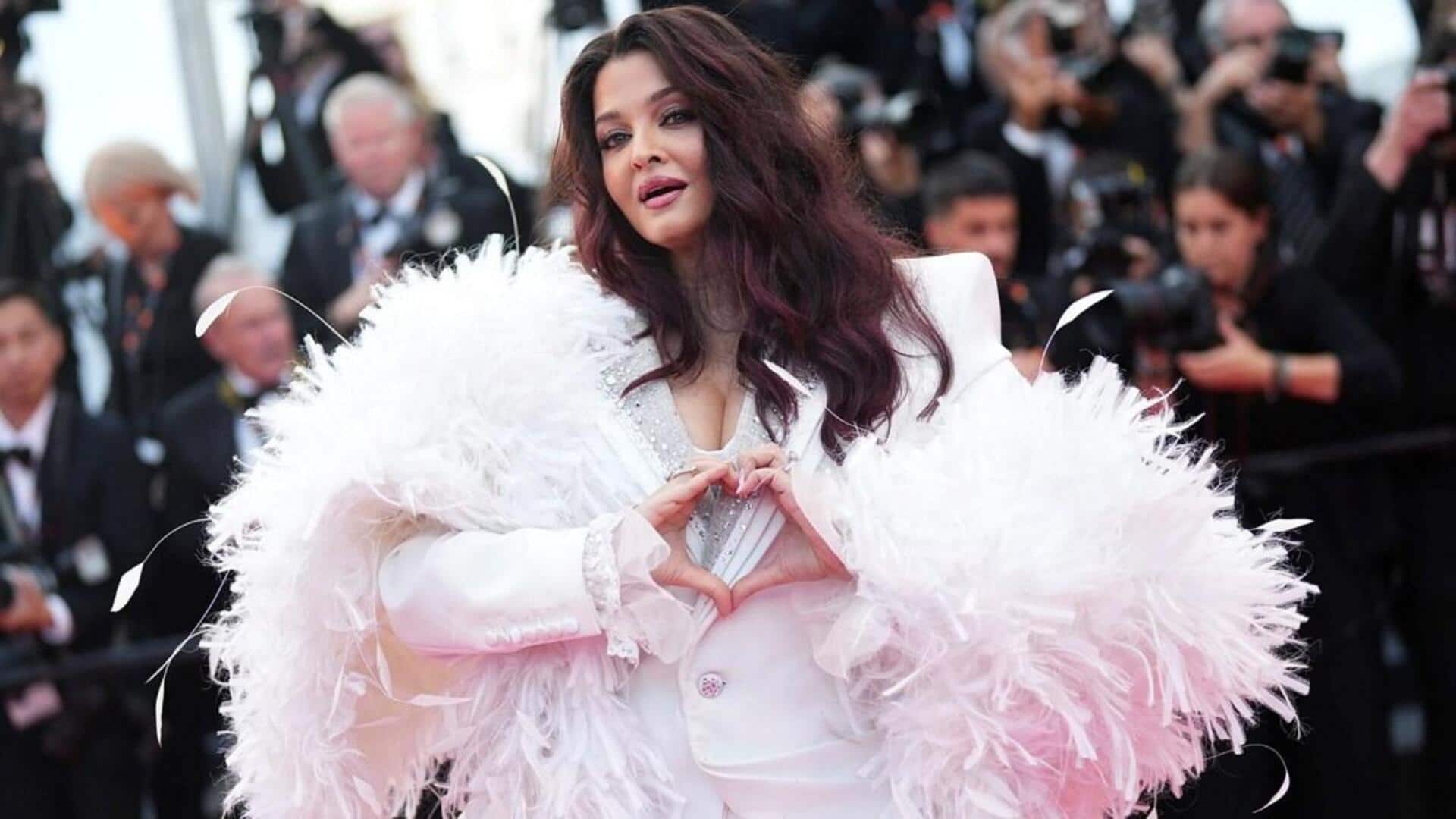 Cannes: Aishwarya Rai serves high drama in stunning feathered pantsuit