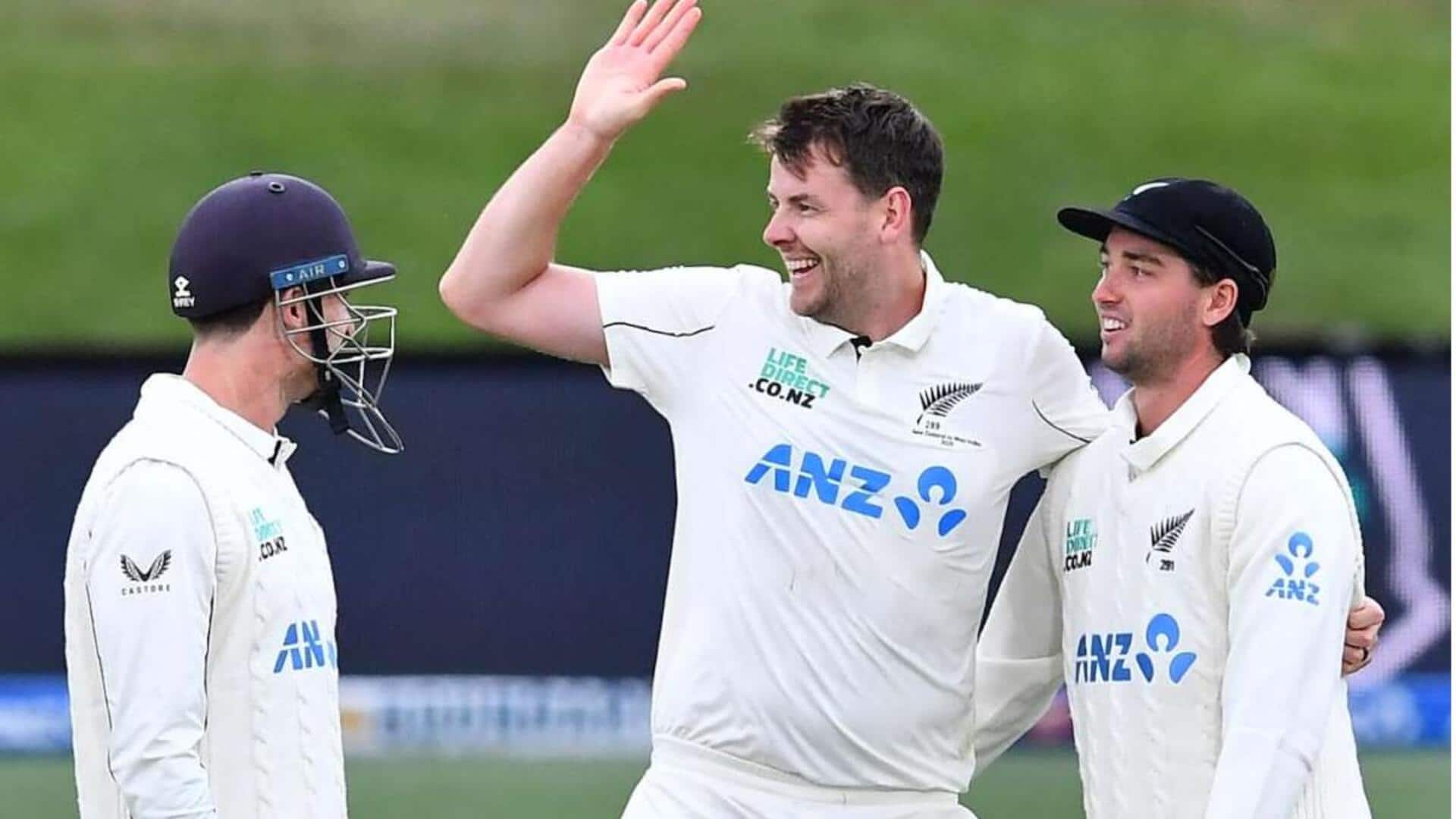 Jacob Duffy records fifer in maiden Test at home: Stats