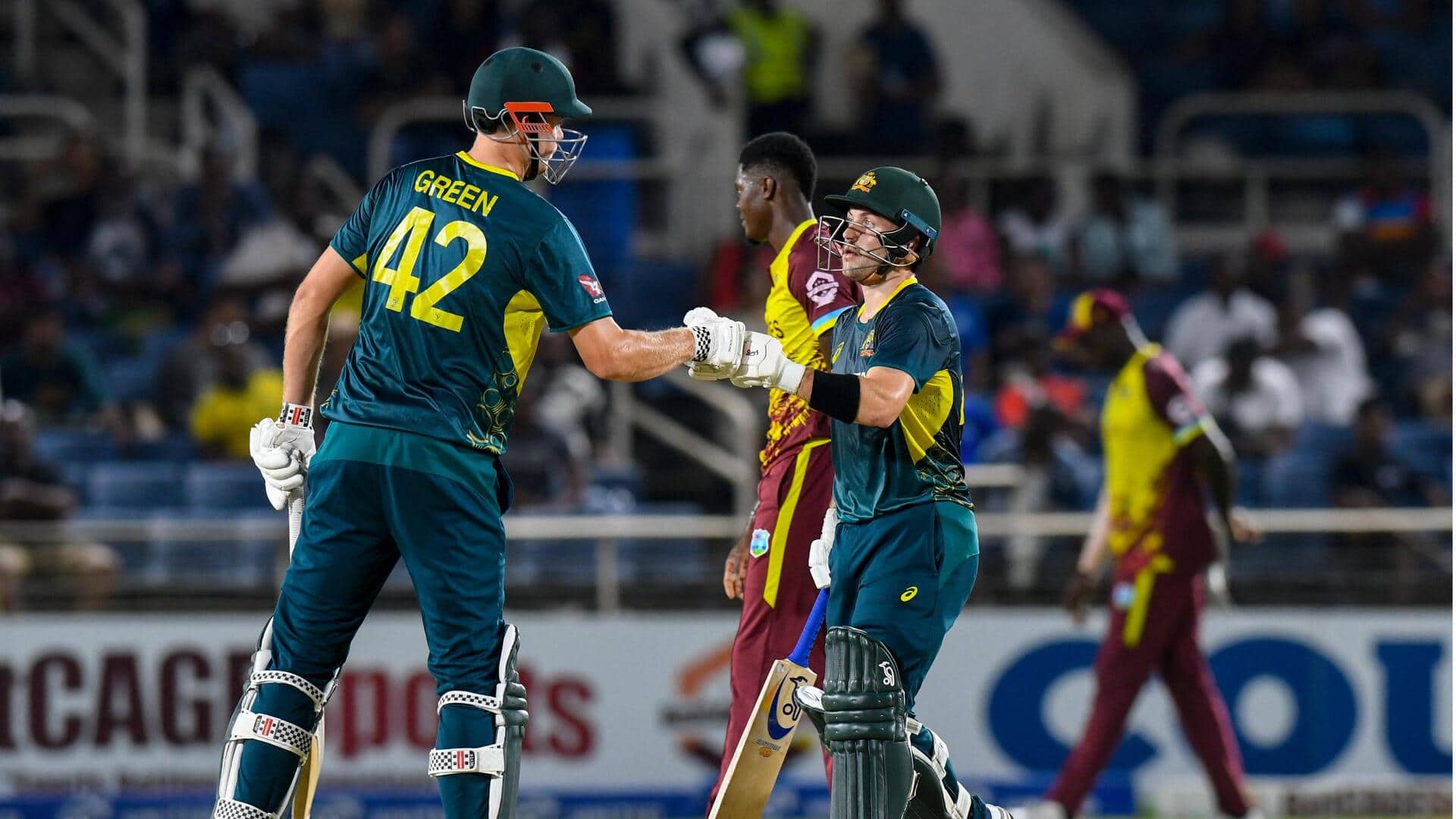 Cameron Green slams his second successive T20I fifty vs WI Cameron Green slams his second successive T20I fifty vs WI