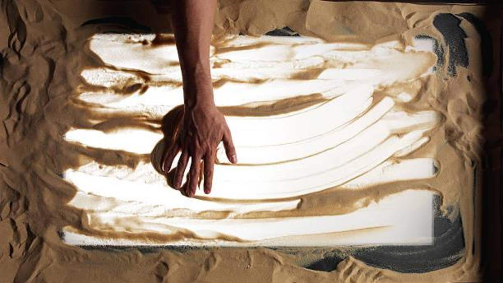 How to make abstract portraits with sand painting