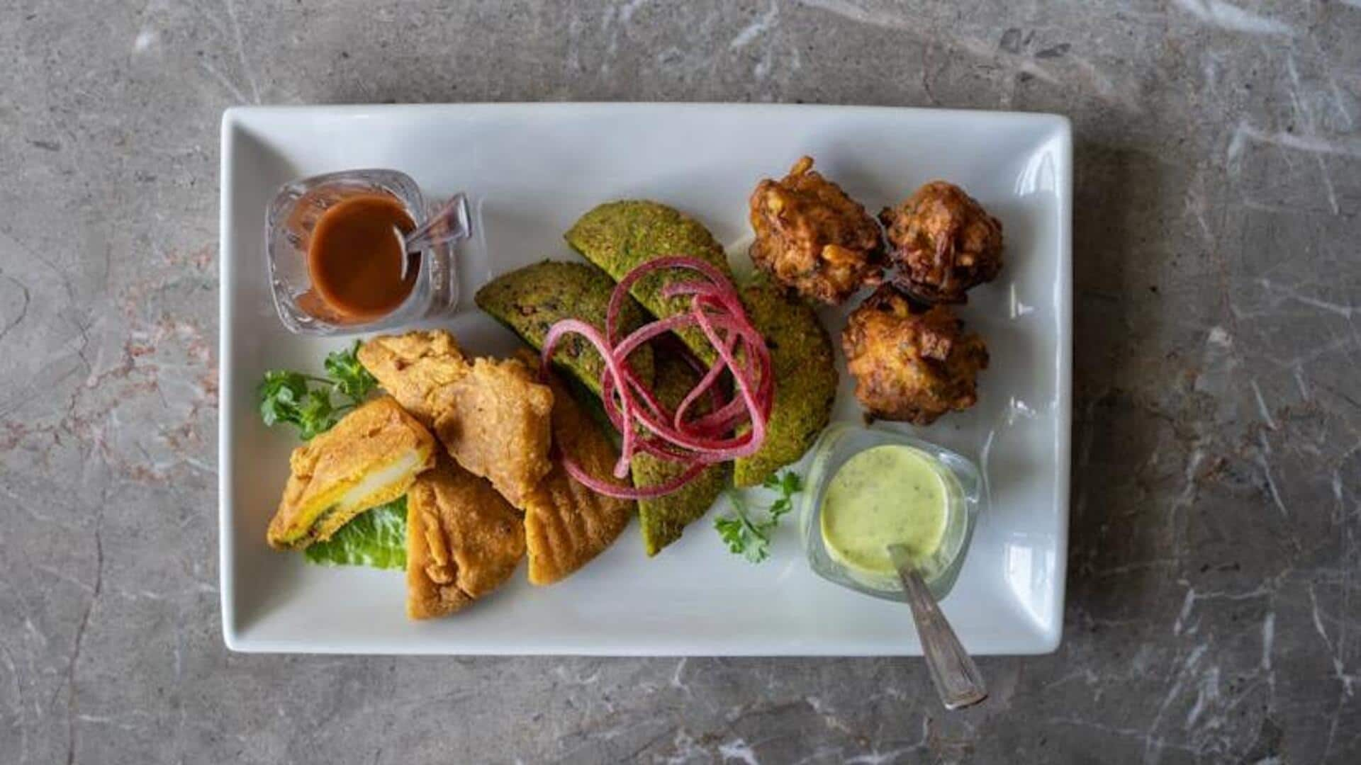 Replacing pakoras with air-fried vegetable fritters