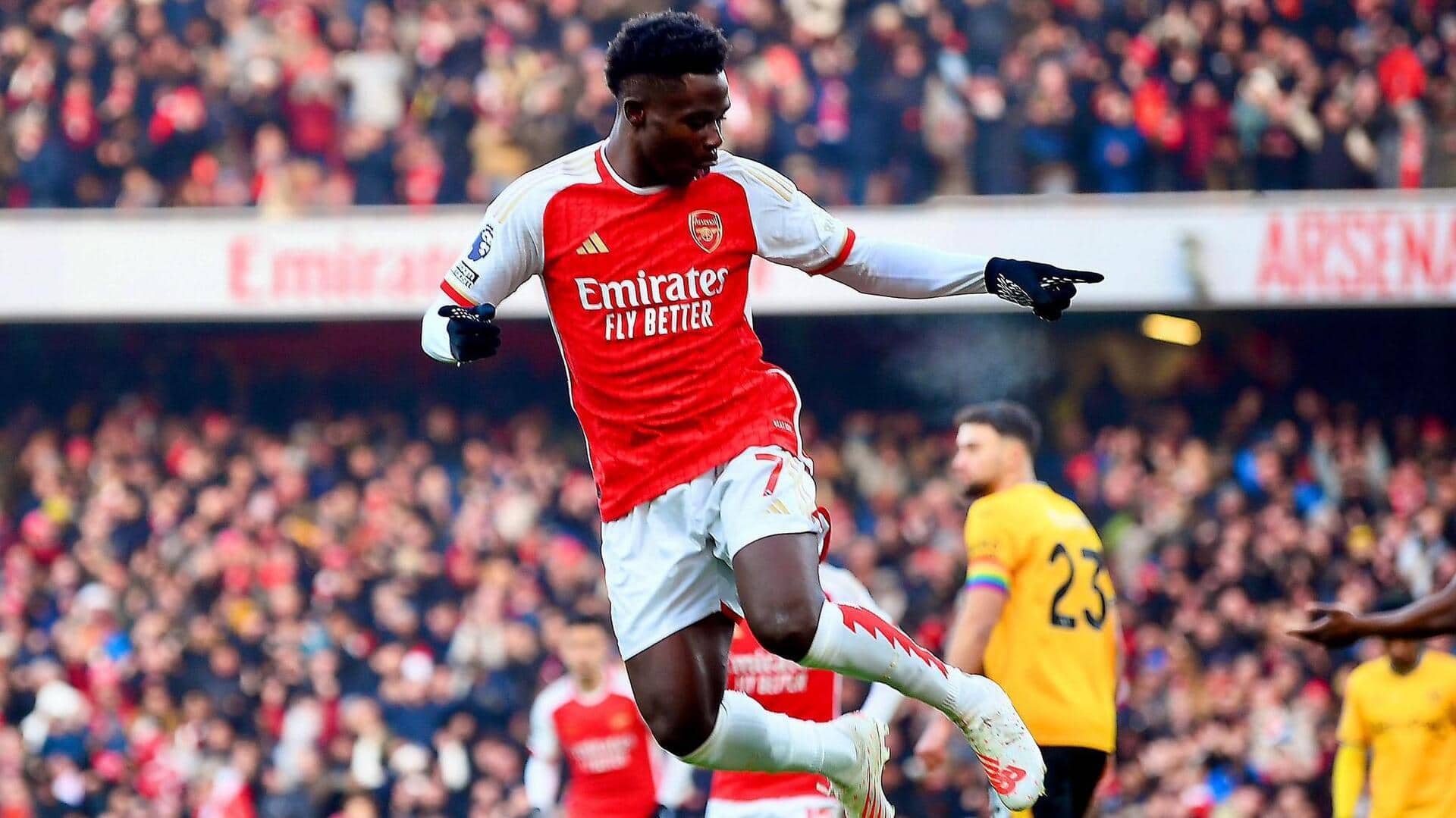 Bukayo Saka completes 200 matches for Arsenal: Decoding his stats