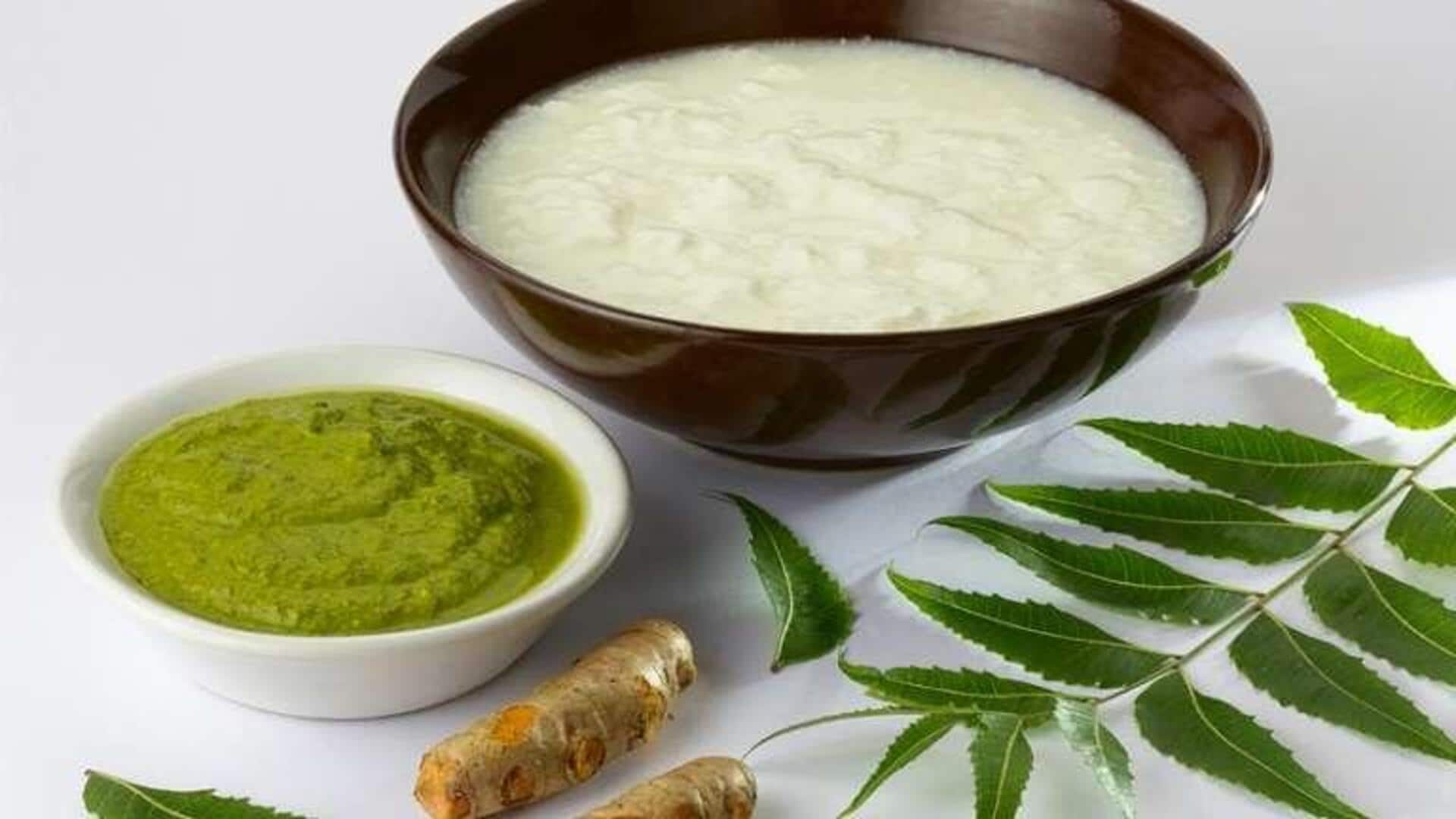Control dandruff using neem and curd therapy