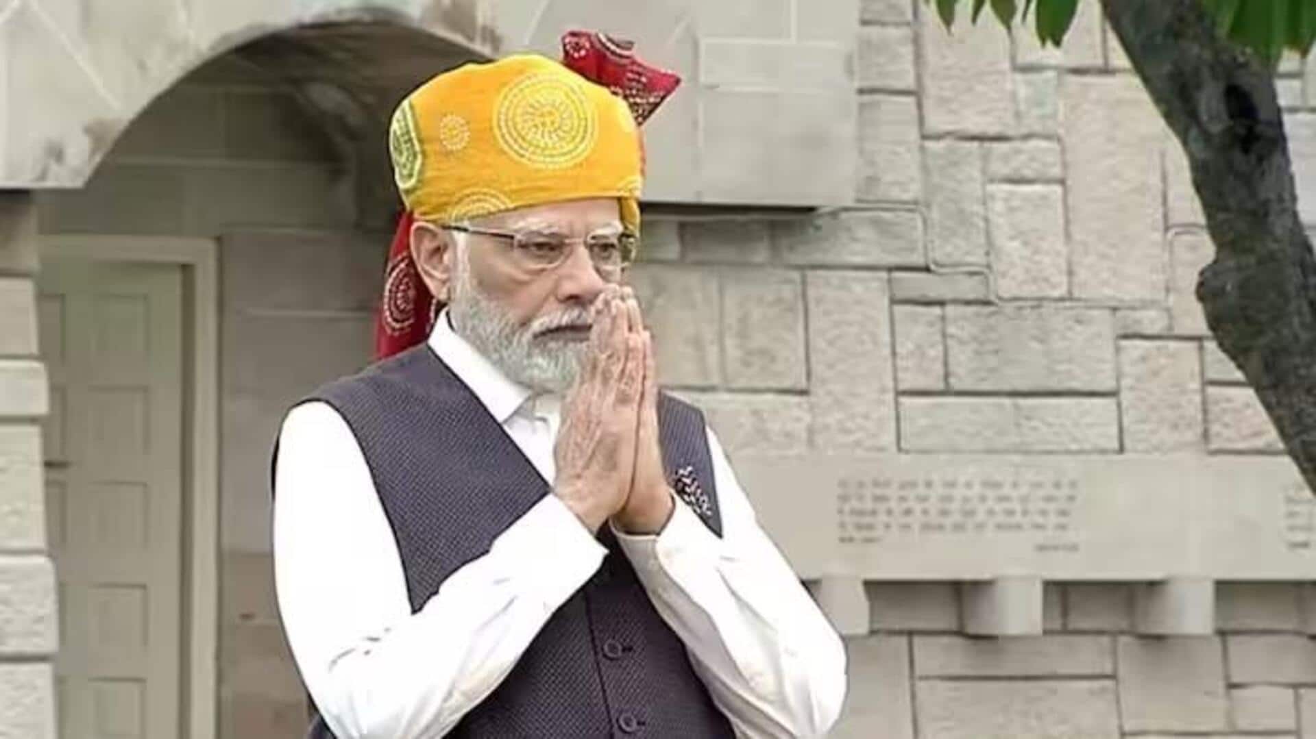 Independence Day 2023: PM Modi dons multi-colored Rajasthani-style turban