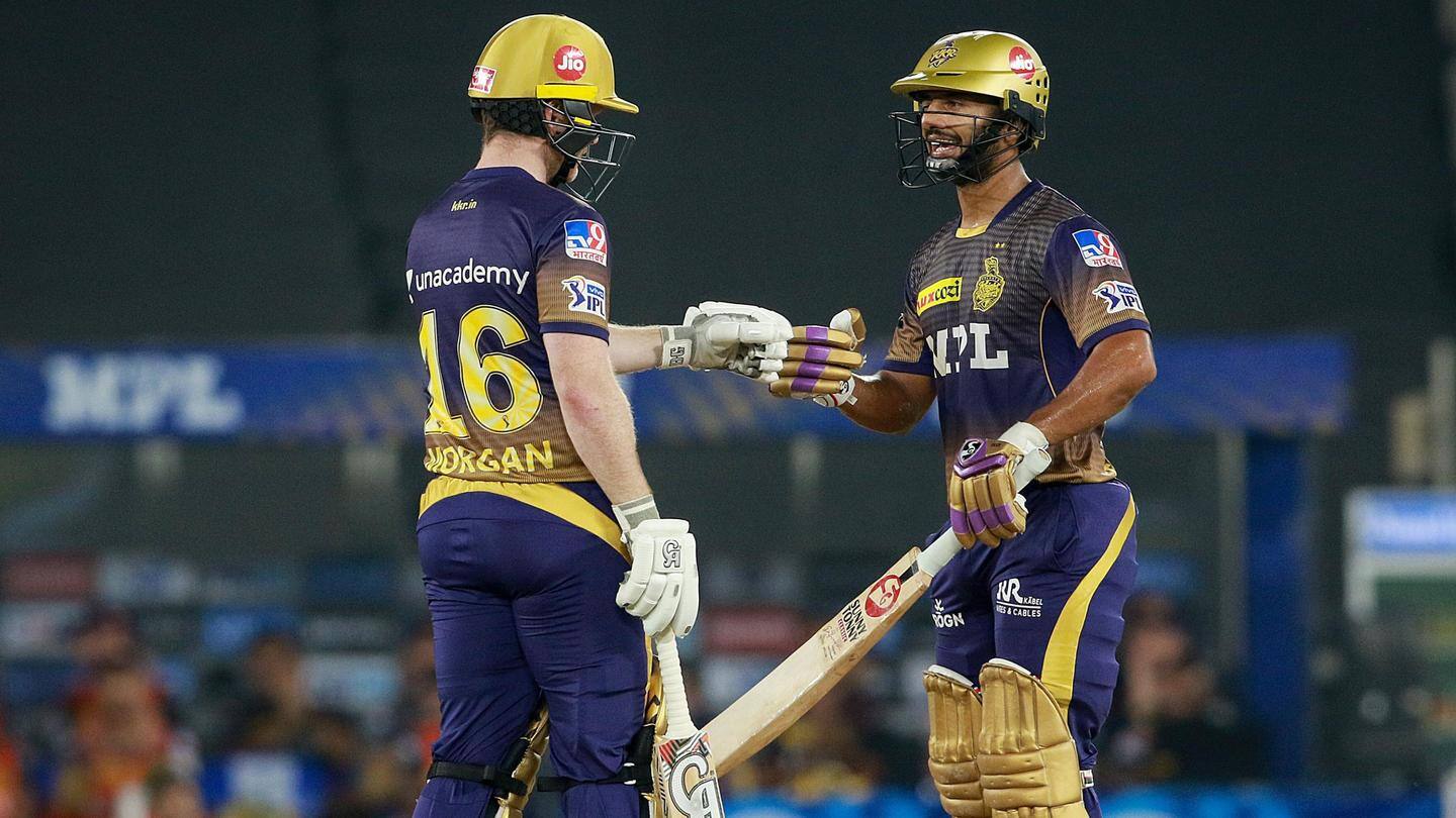 Tripathi and Morgan added 66 crucial runs Tripathi and Morgan added 66 crucial runs