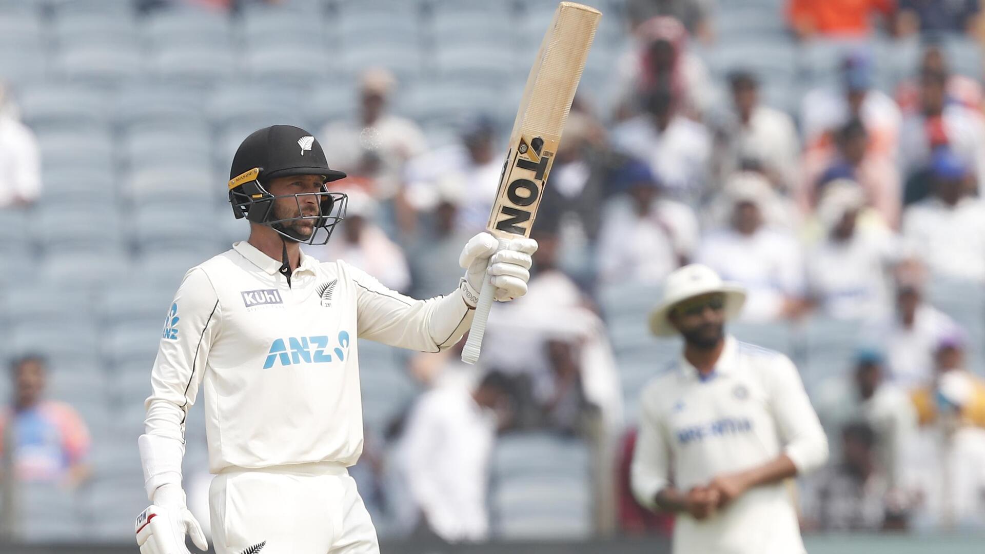 Devon Conway slams his second Test fifty in India: Stats