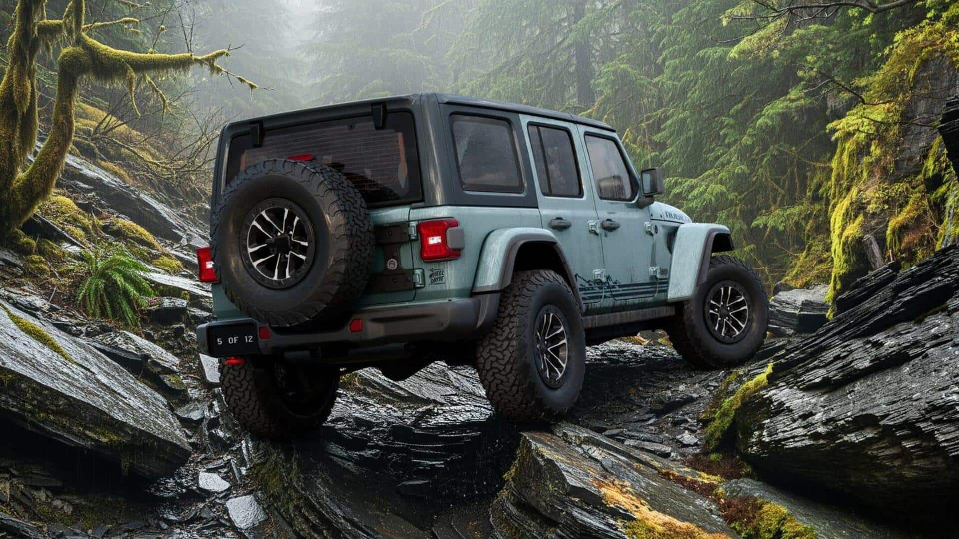 Jeep Wrangler Rockslide SUV is blue inside and out