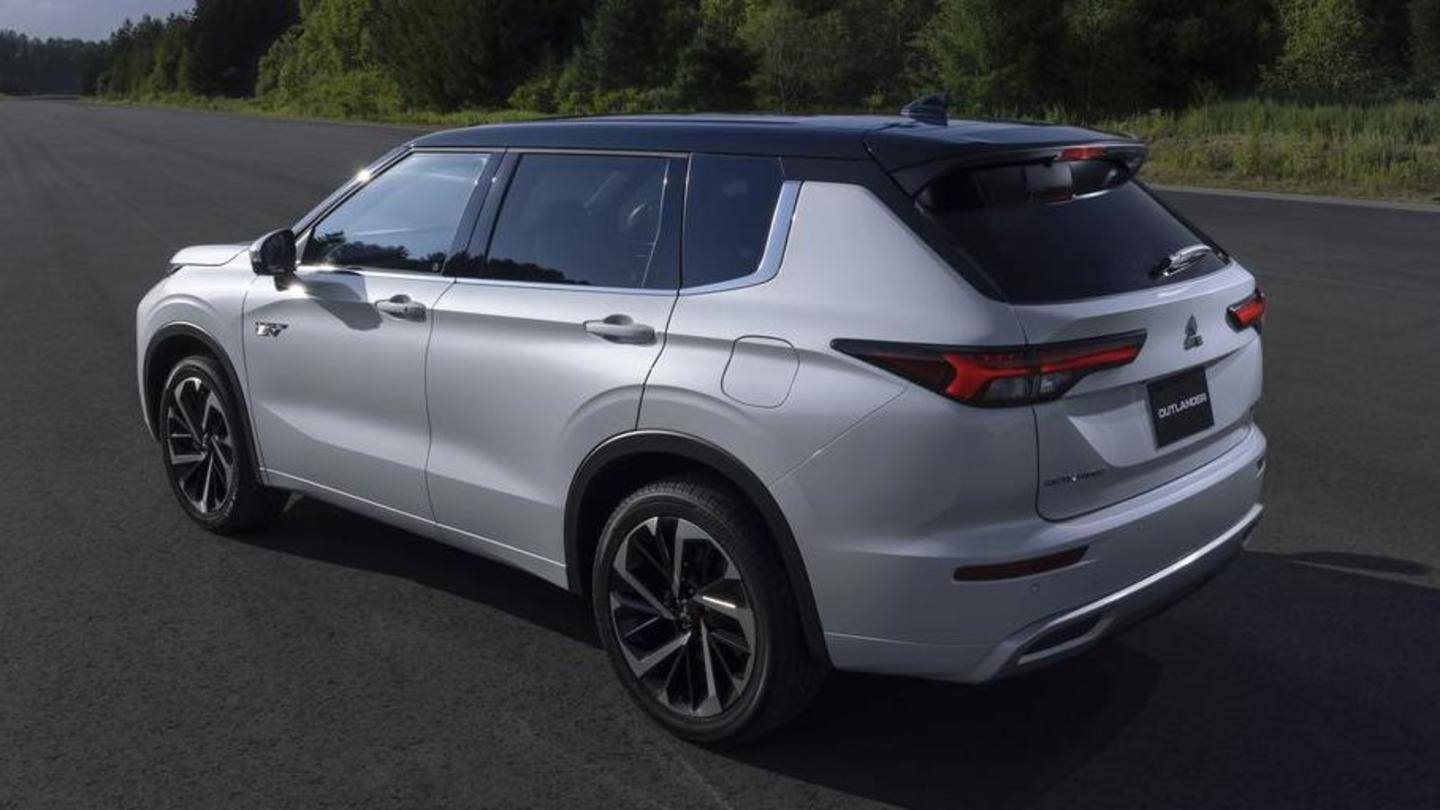 The car has a charging port and split-style headlights The car has a charging port and split-style headlights