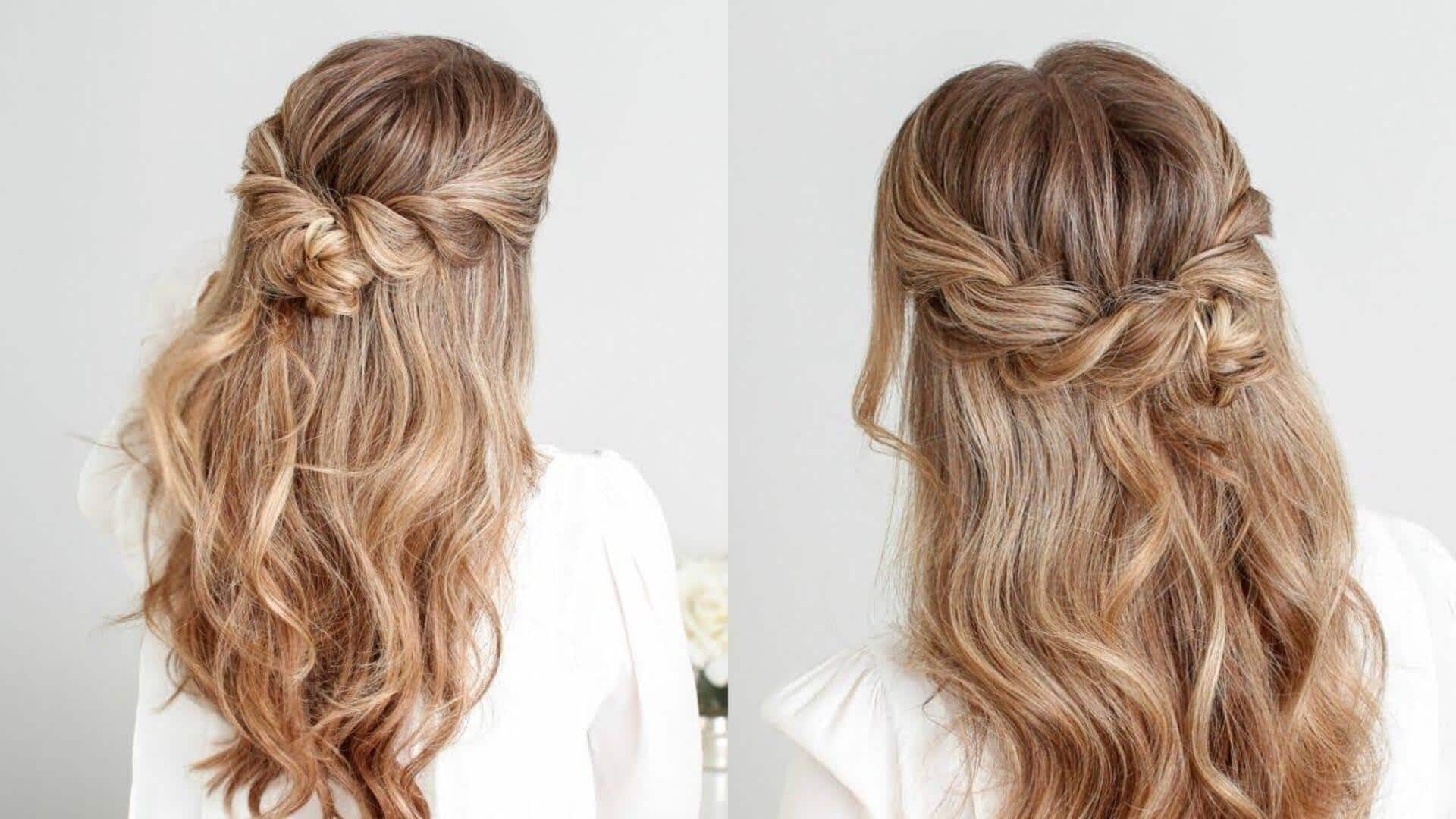 For that classy winter look, go for these half-up twists