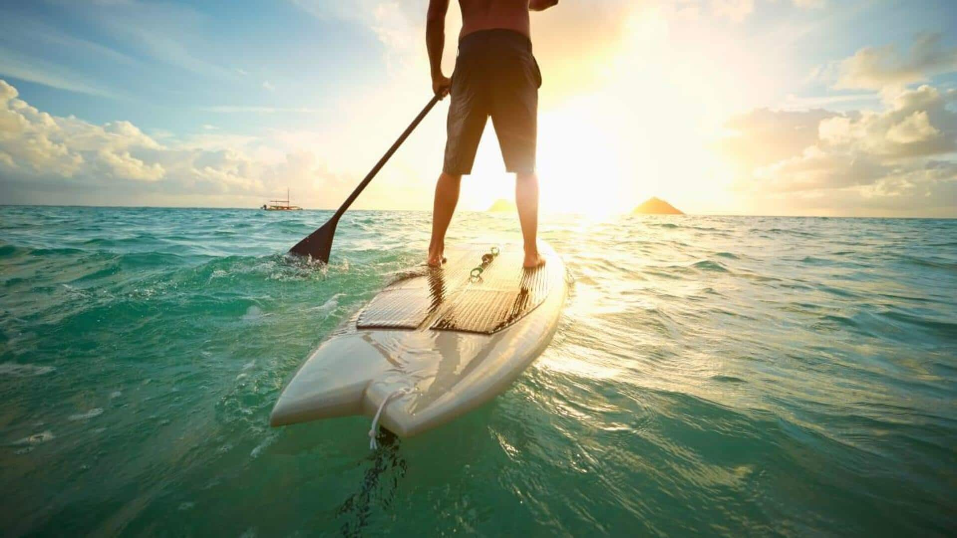 Stand-up paddleboarding in Lake Malawi