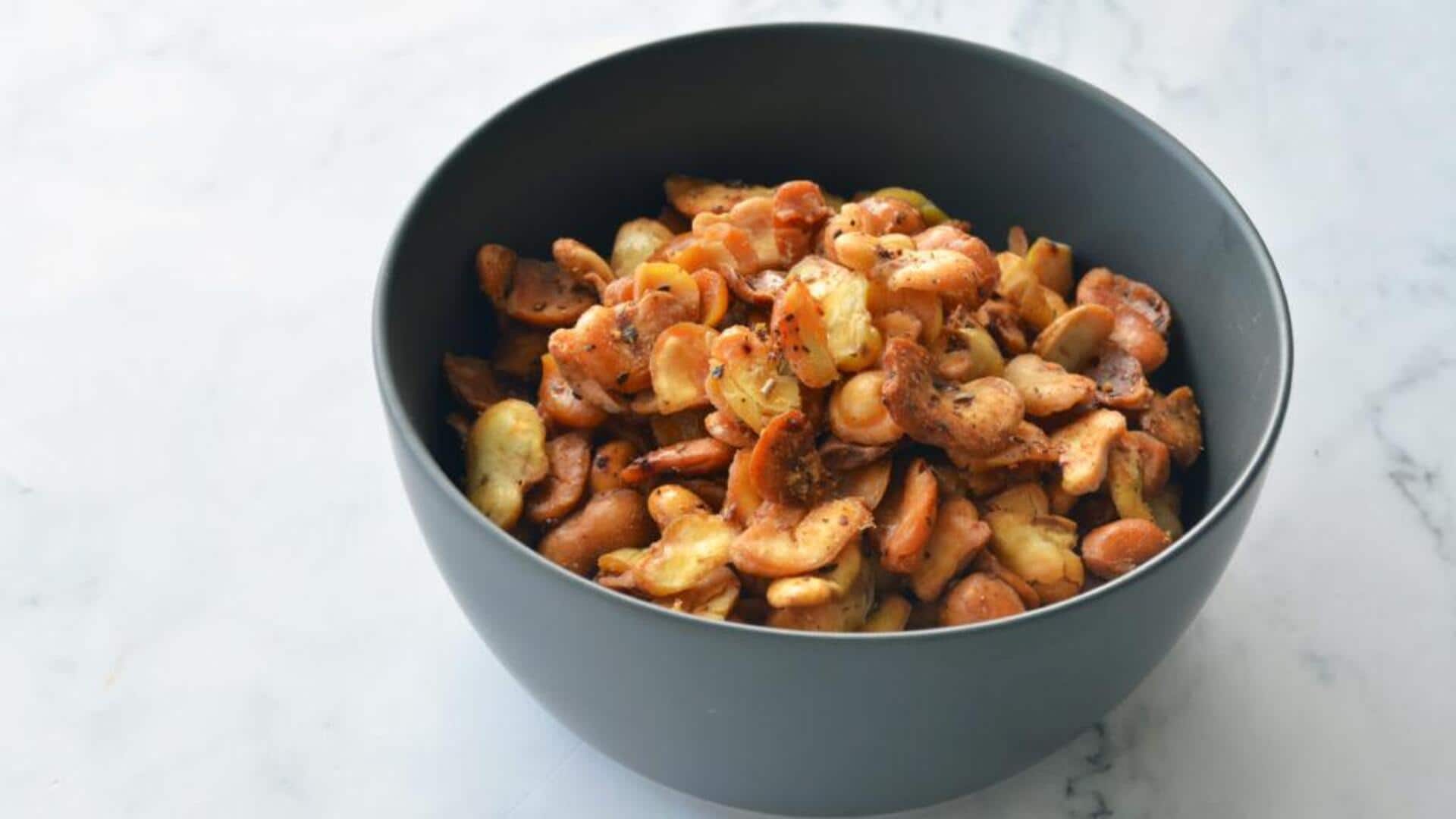 Ditch cheese puffs, instead try spicy roasted fava beans Ditch cheese puffs, instead try spicy roasted fava beans