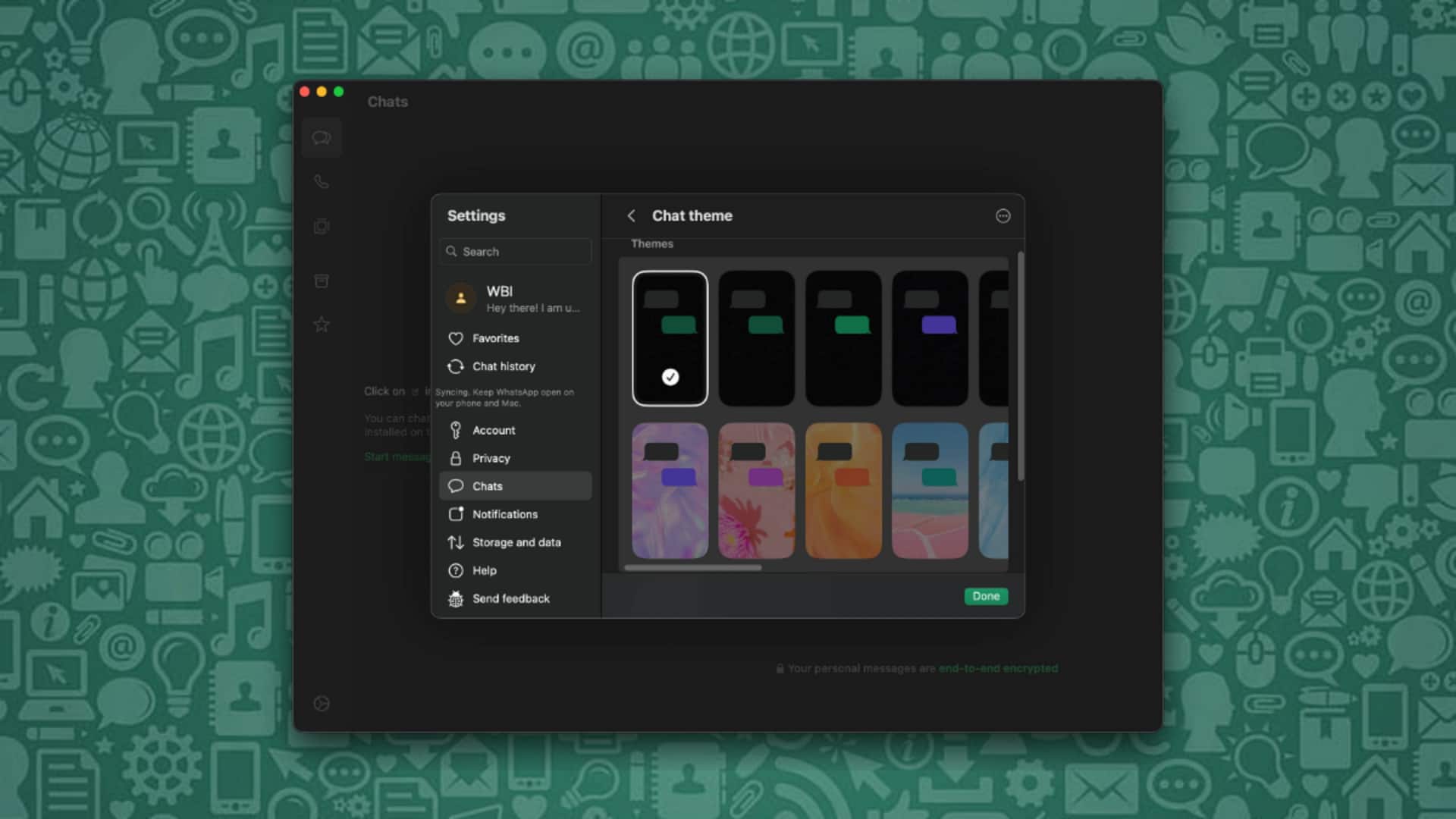 WhatsApp for Mac now lets users customize chat themes