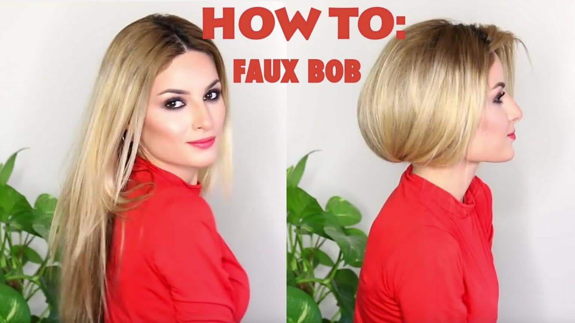 How to achieve a faux short bob with long hair
