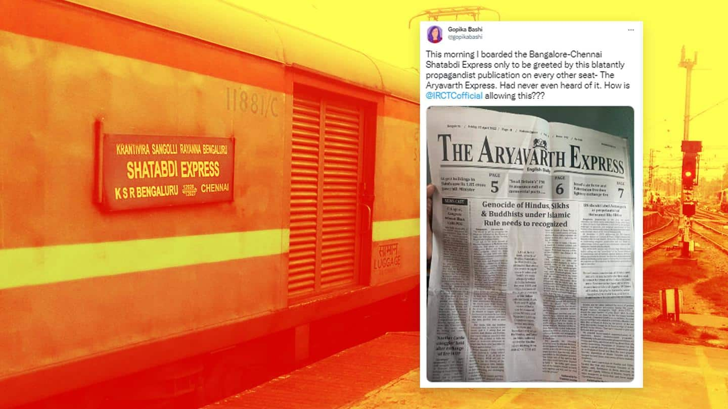 Newspaper distributed on train creates controversy, IRCTC initiates probe