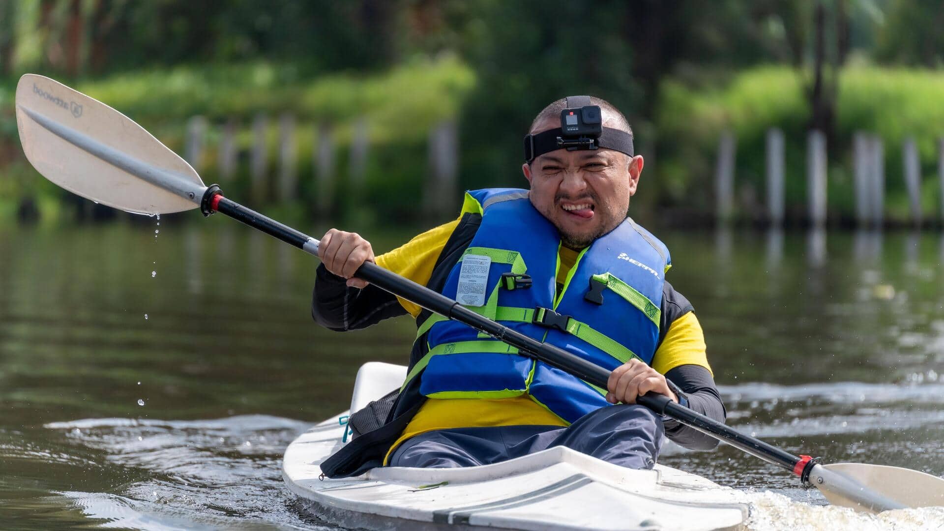 Build upper body strength with either kayaking or climbing
