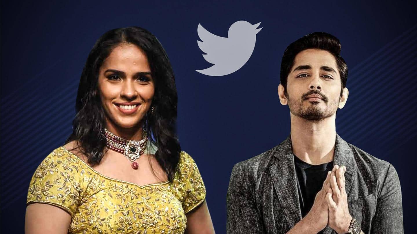 To criticize Saina Nehwal's political stand, actor Siddharth goes derogatory