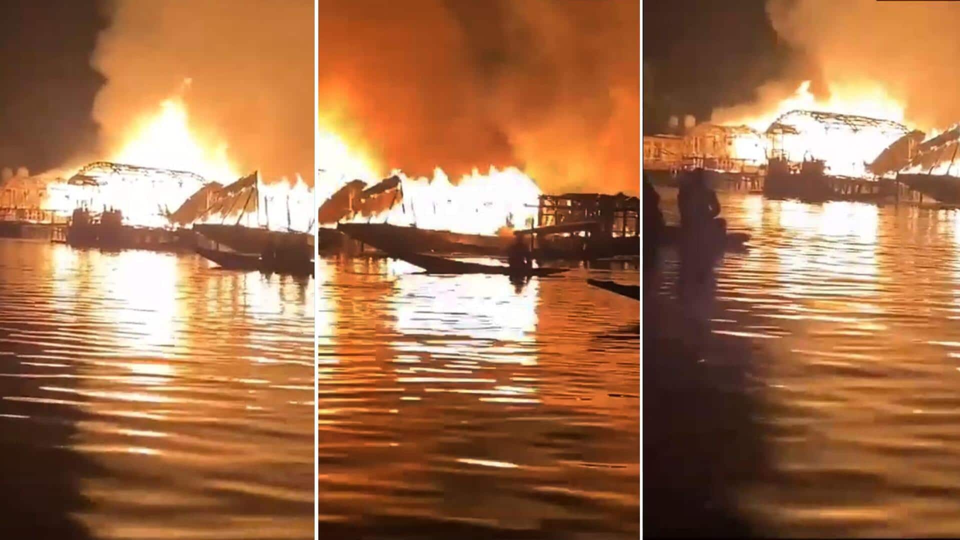 J&K: Massive fire at Dal Lake; 3 tourists killed
