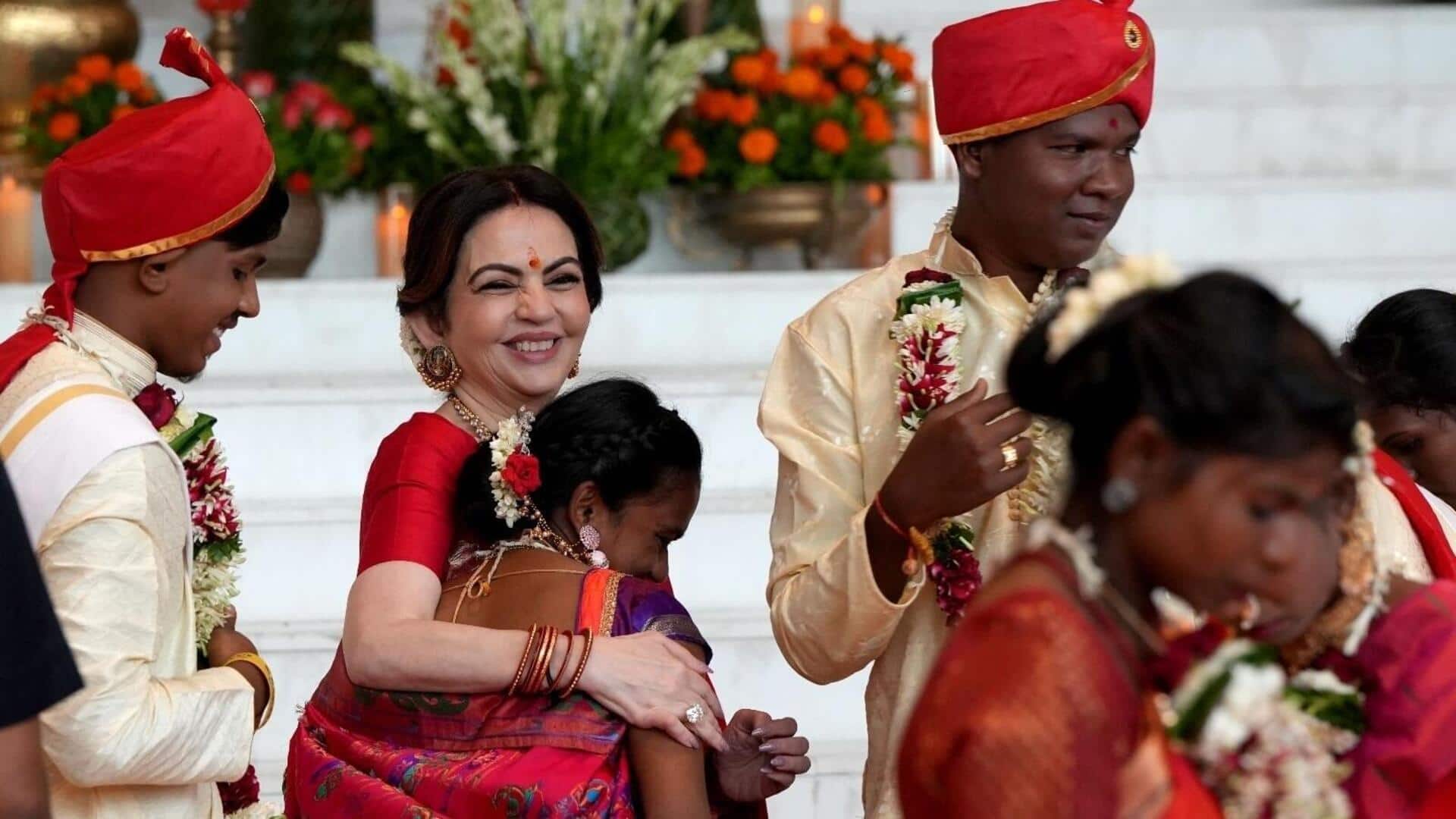 Mass wedding: Ambanis shower couples with gold, cash, household essentials