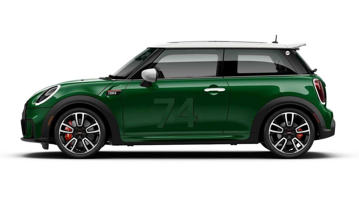 The car flaunts a British Racing Green paint job The car flaunts a British Racing Green paint job