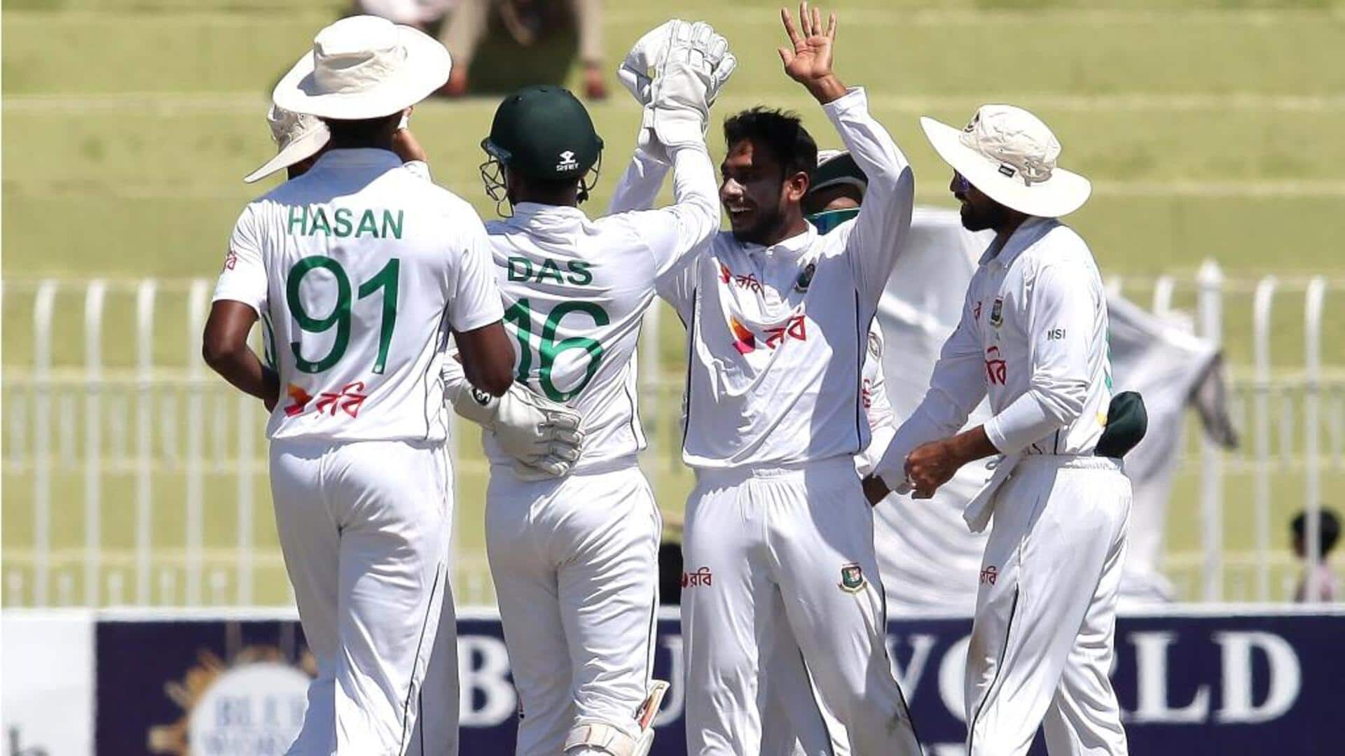 Mehidy Hasan Miraz claims his 10th five-wicket haul in Tests