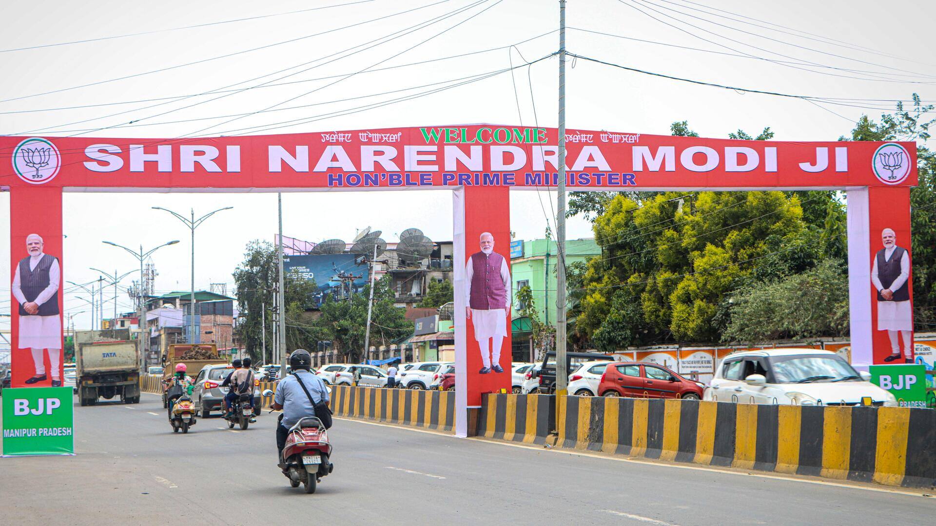 PM Modi arrives in Manipur, launches ₹8,500 crore projects  PM Modi arrives in Manipur, launches ₹8,500 crore projects