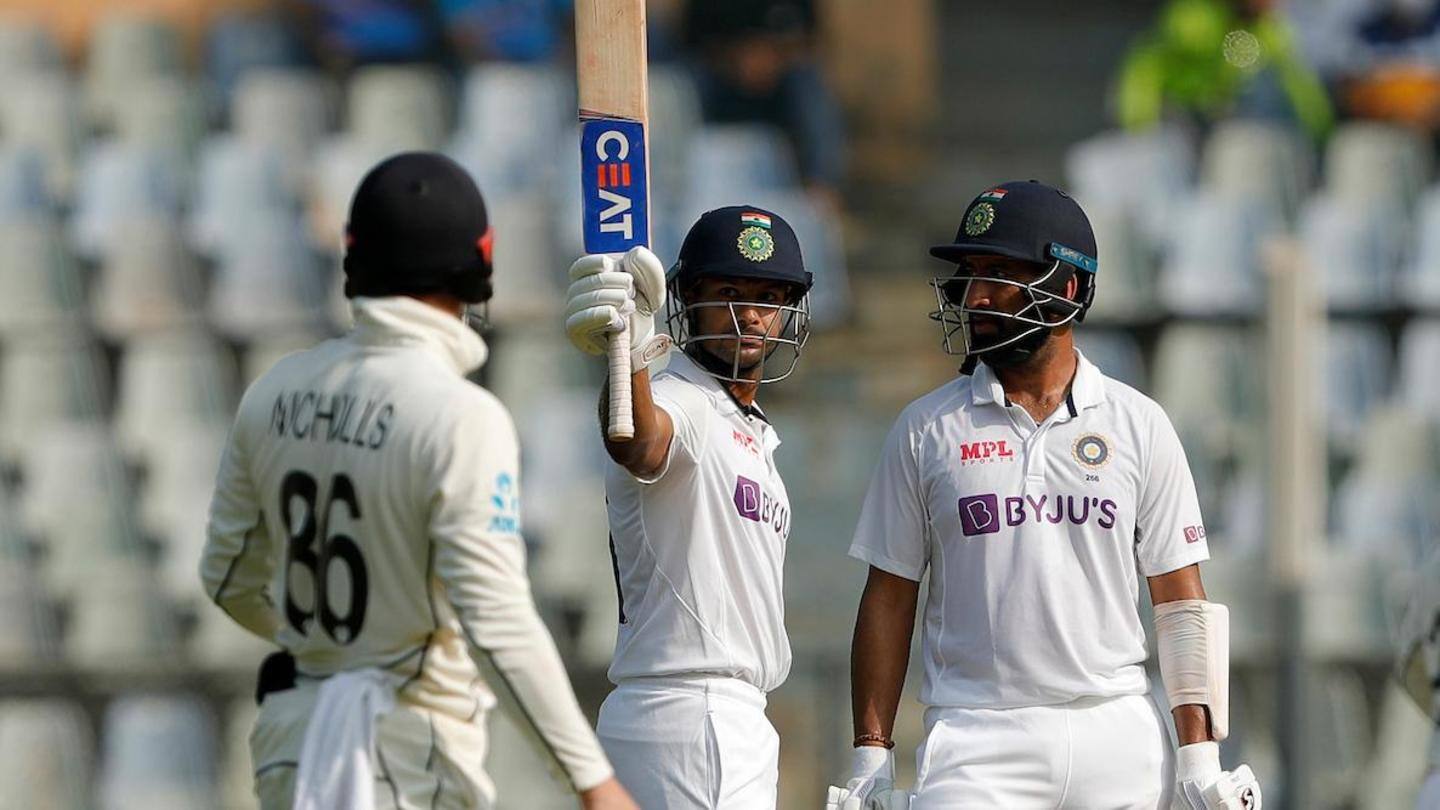 Second 50+ score for Mayank in 2nd Test Second 50+ score for Mayank in 2nd Test