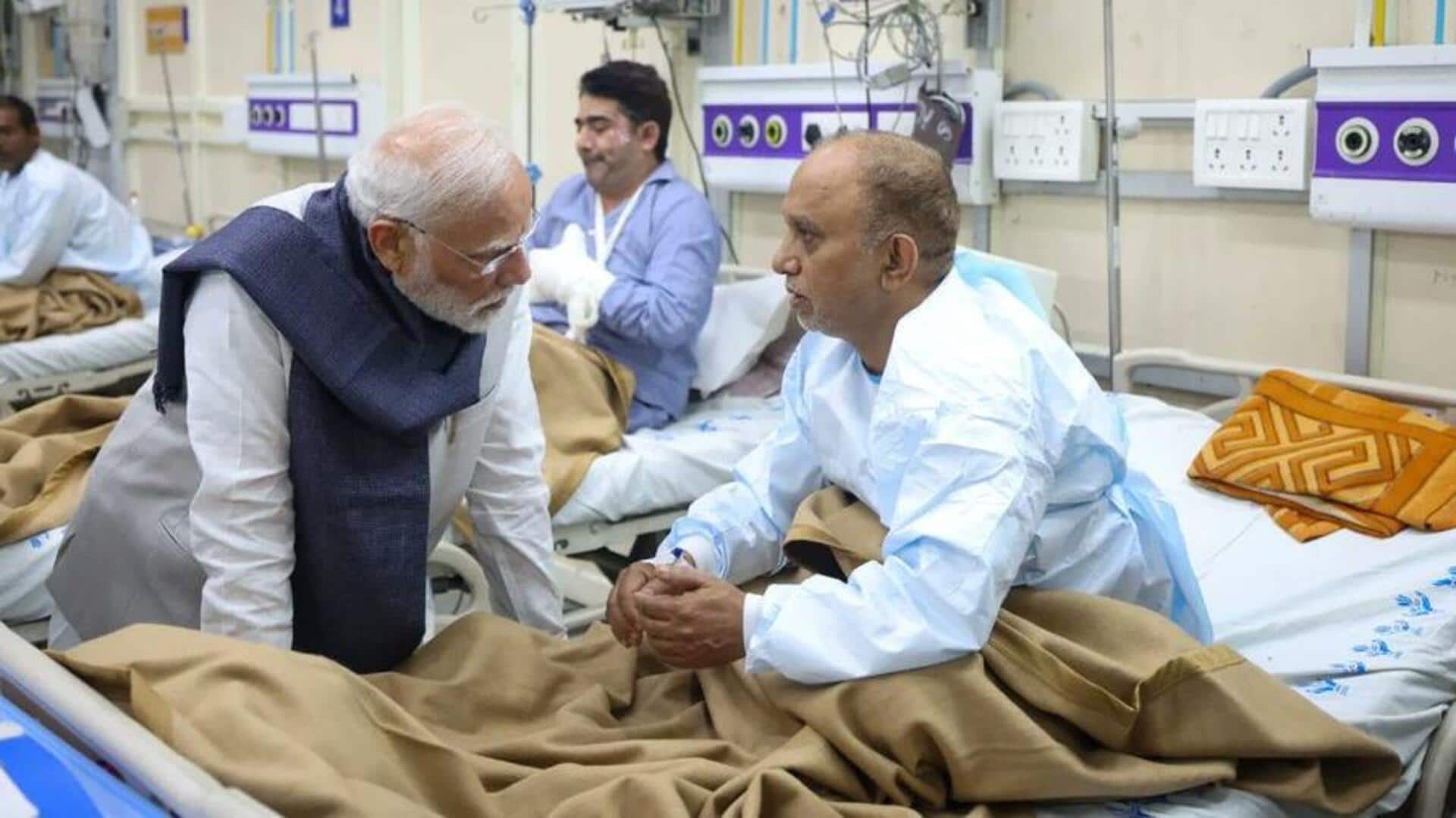 Modi meets Delhi blast victims after returning from Bhutan 