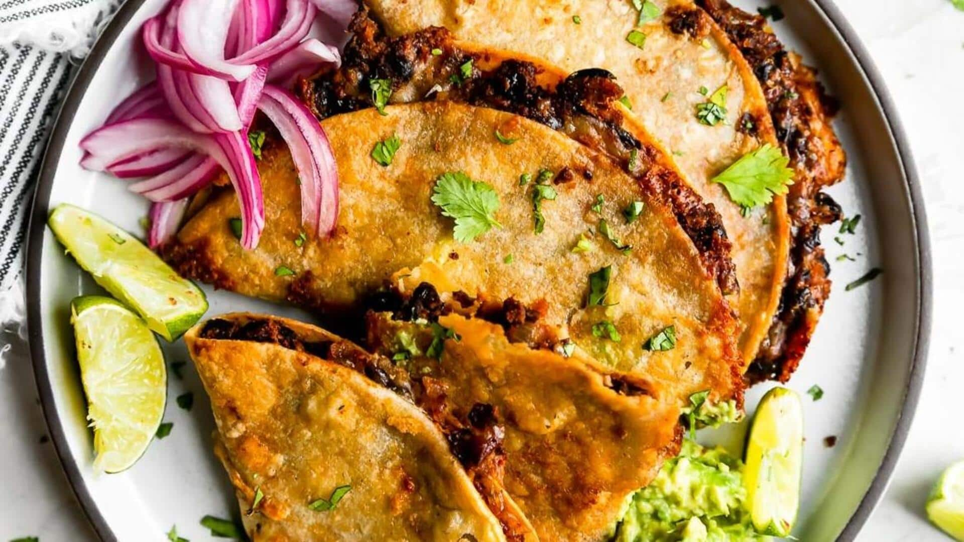 Cook Mexican chipotle black bean tacos with this recipe