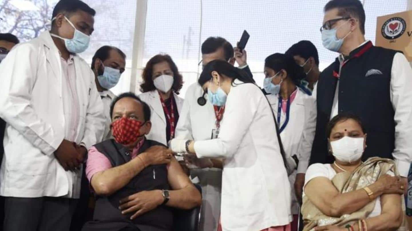 Health Minister Dr. Harsh Vardhan, wife get COVID-19 vaccine shot