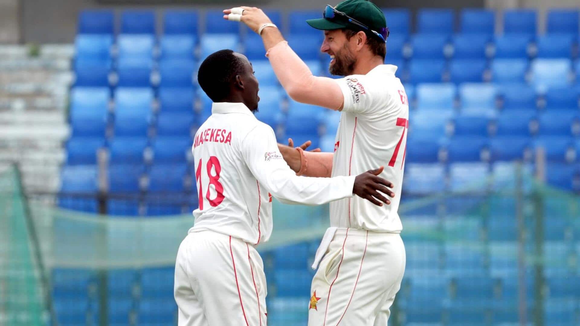 Zimbabwe's Vincent Masekesa claims fifer on Test debut versus Bangladesh Zimbabwe's Vincent Masekesa claims fifer on Test debut versus Bangladesh