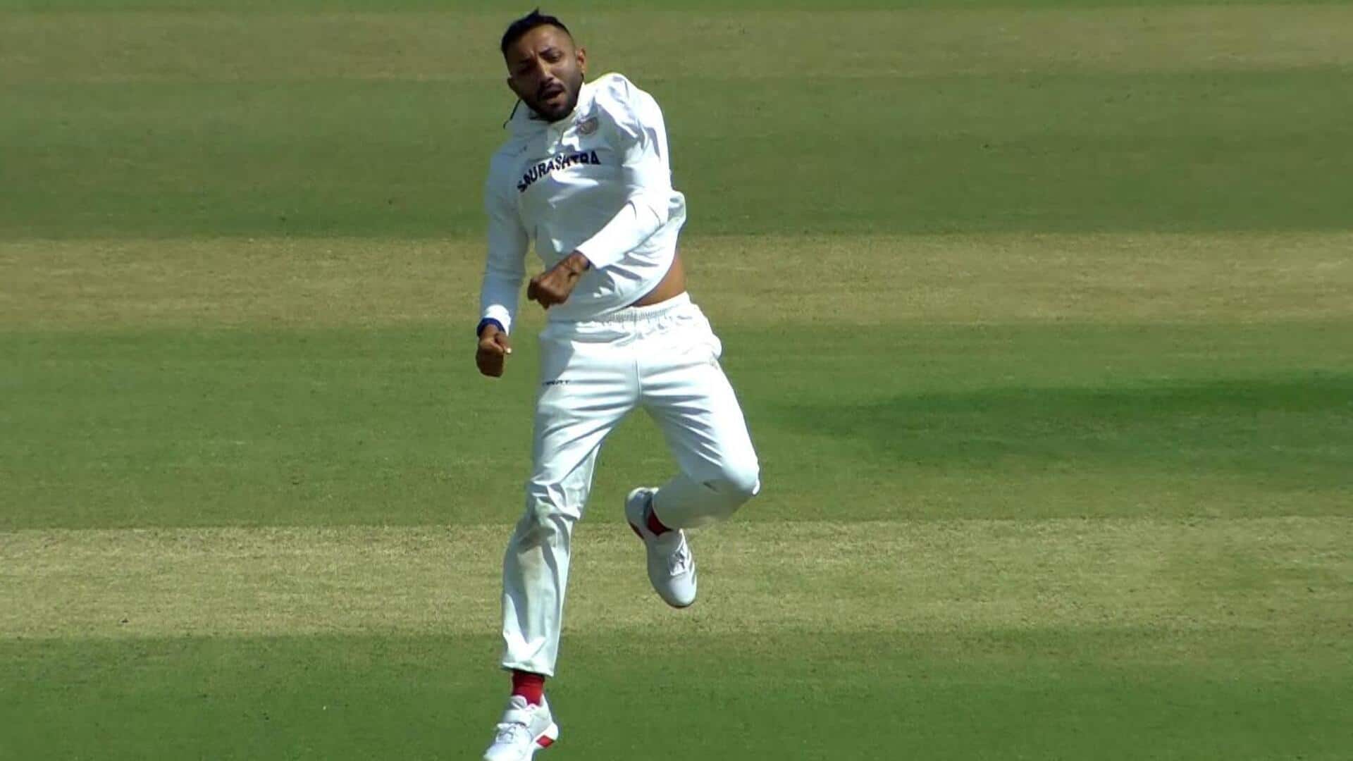 Dharmendrasinh Jadeja records 25th FC fifer, reaches 400 wickets: Stats Dharmendrasinh Jadeja records 25th FC fifer, reaches 400 wickets: Stats