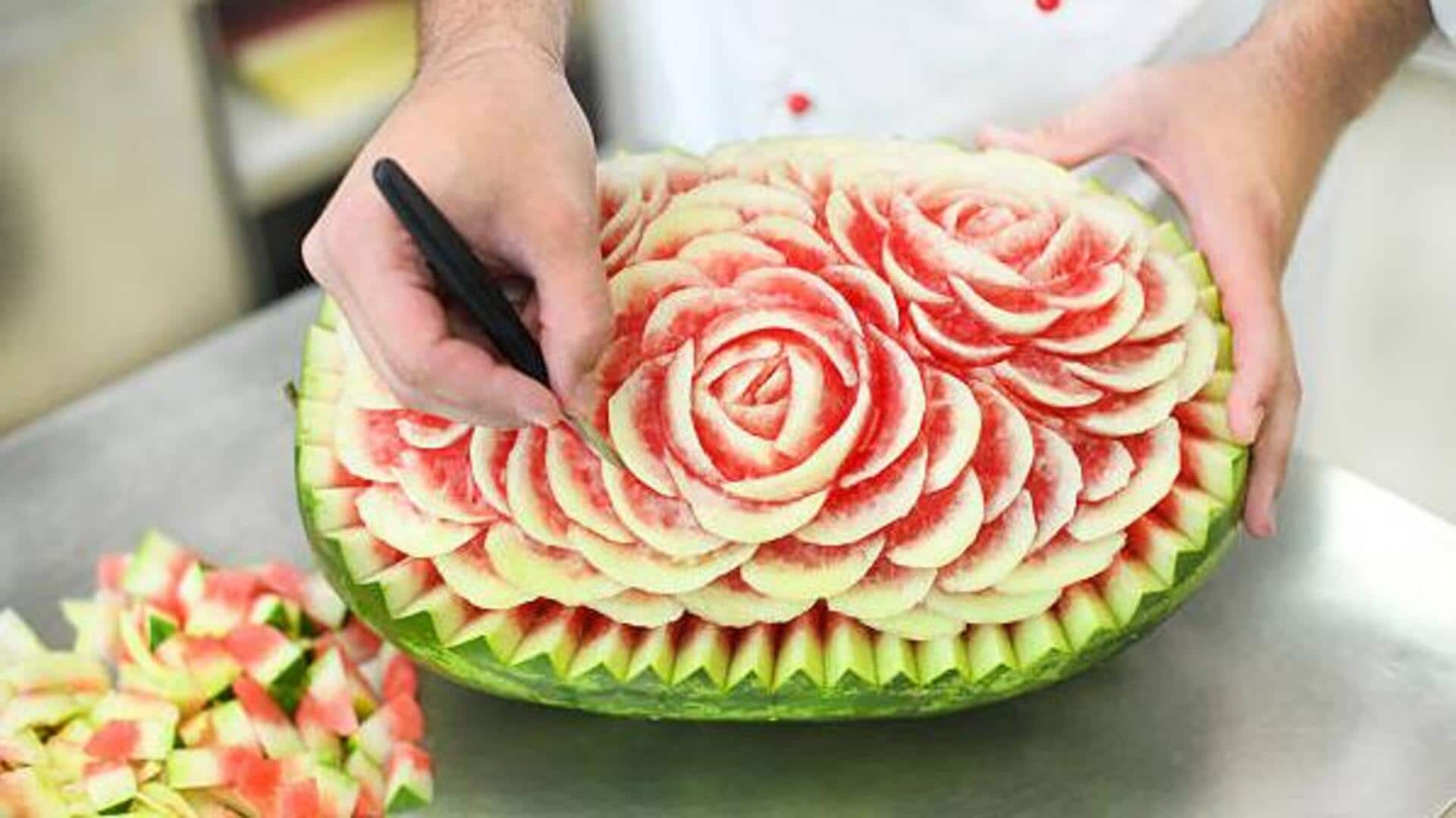 Turn your watermelon into a fruit sculpture. Here's how