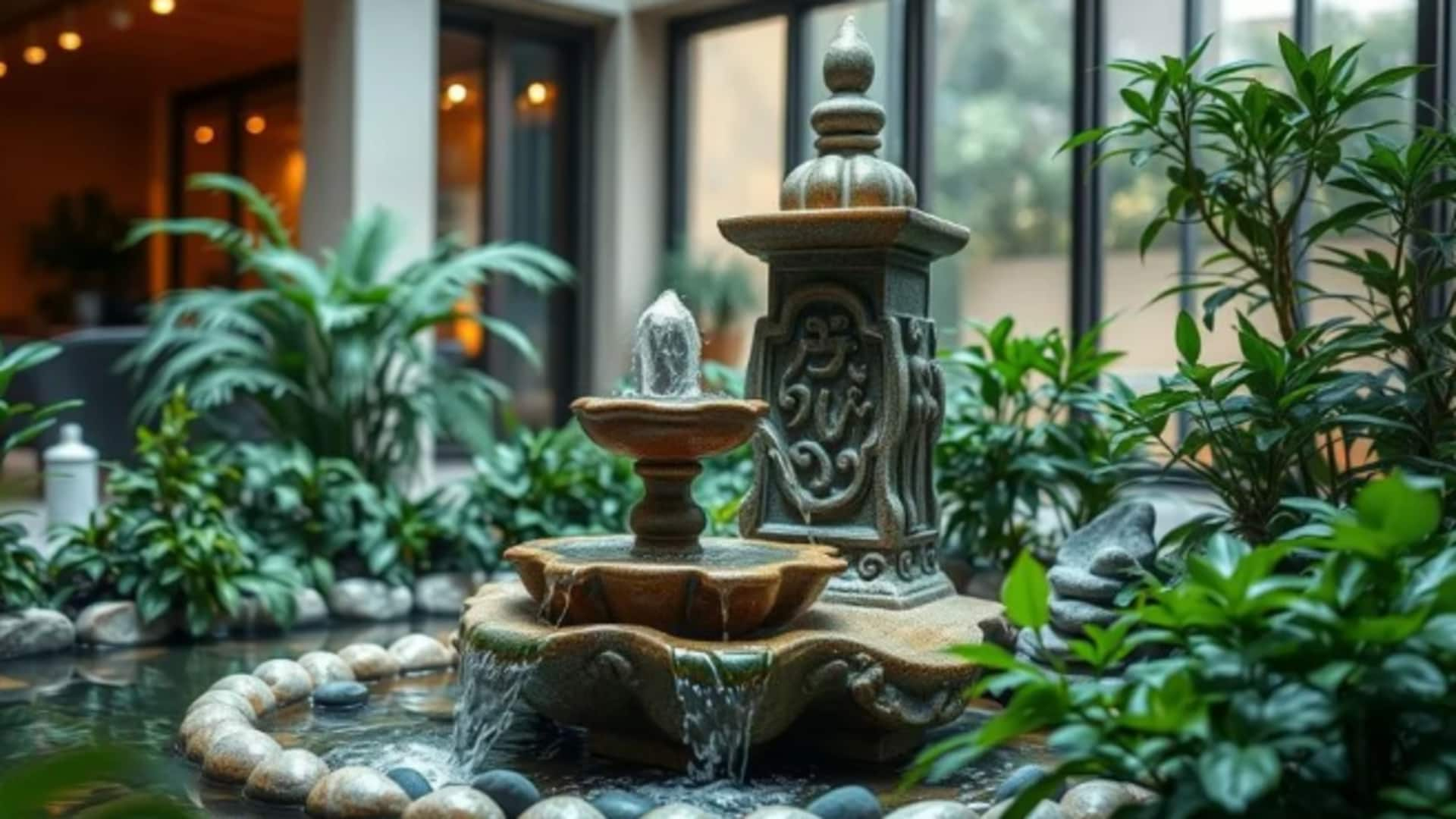 Declutter your indoor fountain—it's calming